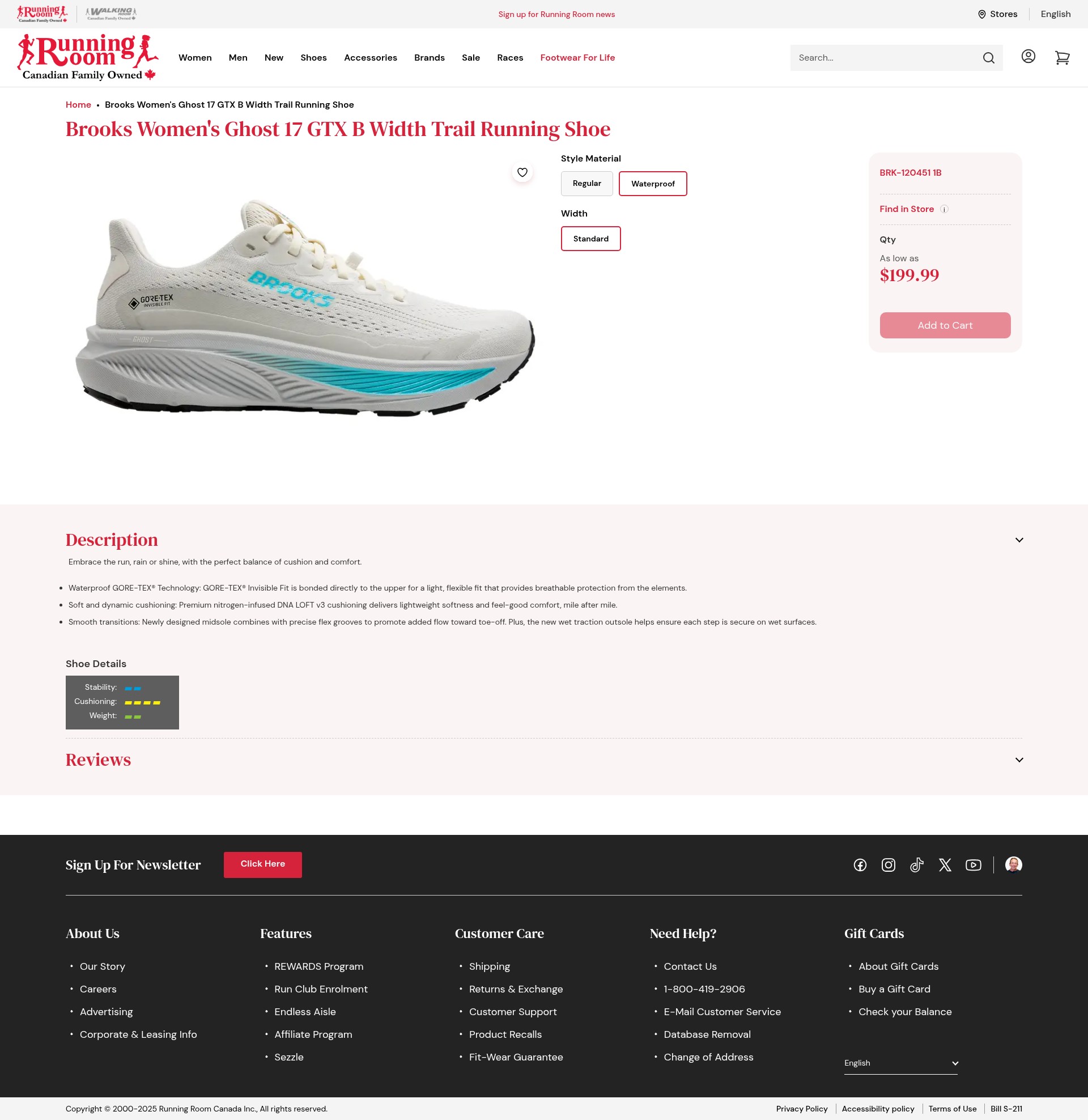 Screenshot of ca.shop.runningroom.com