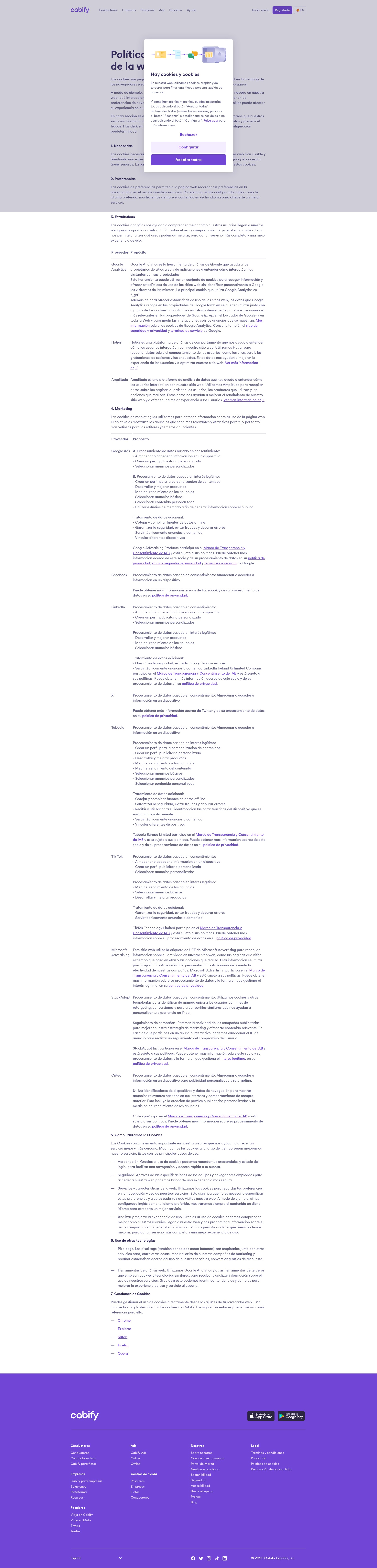 Screenshot of cabify.com