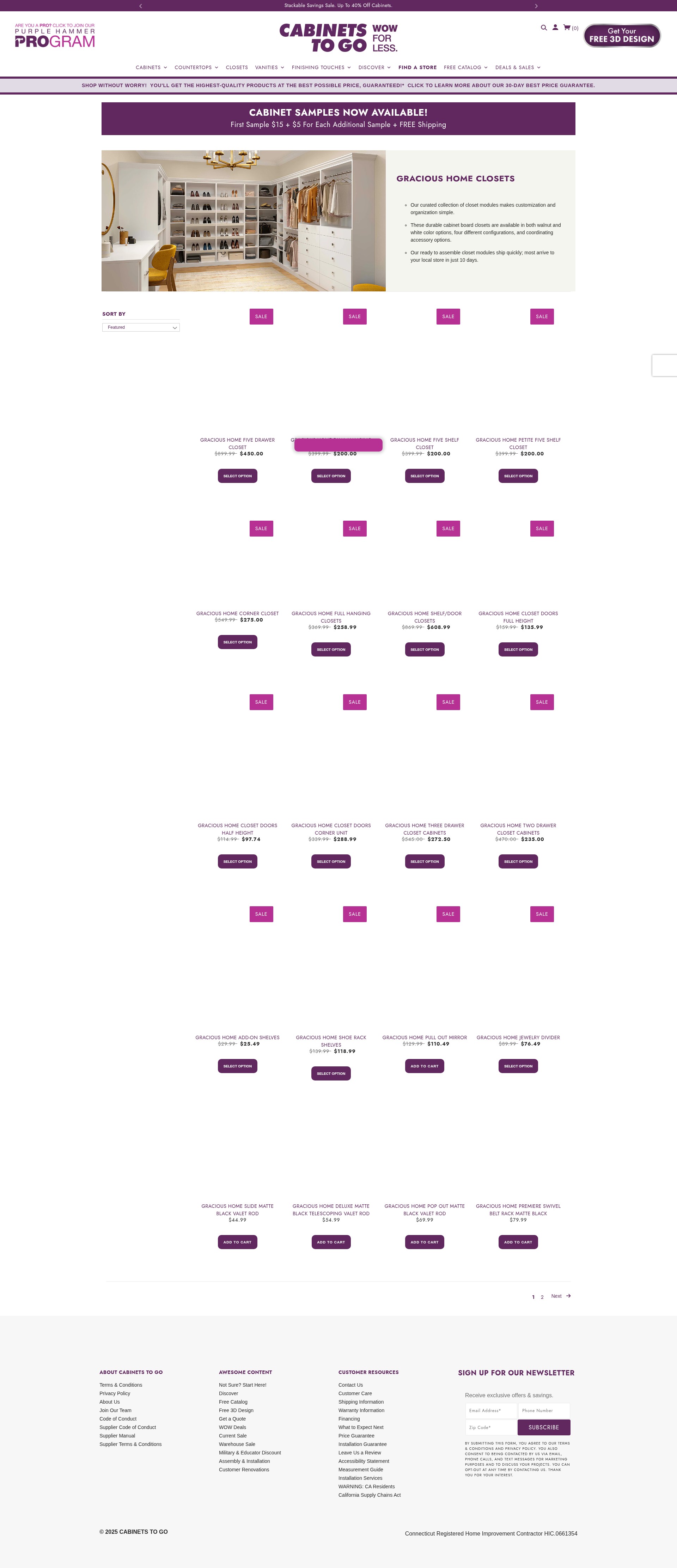 Screenshot of cabinetstogo.com