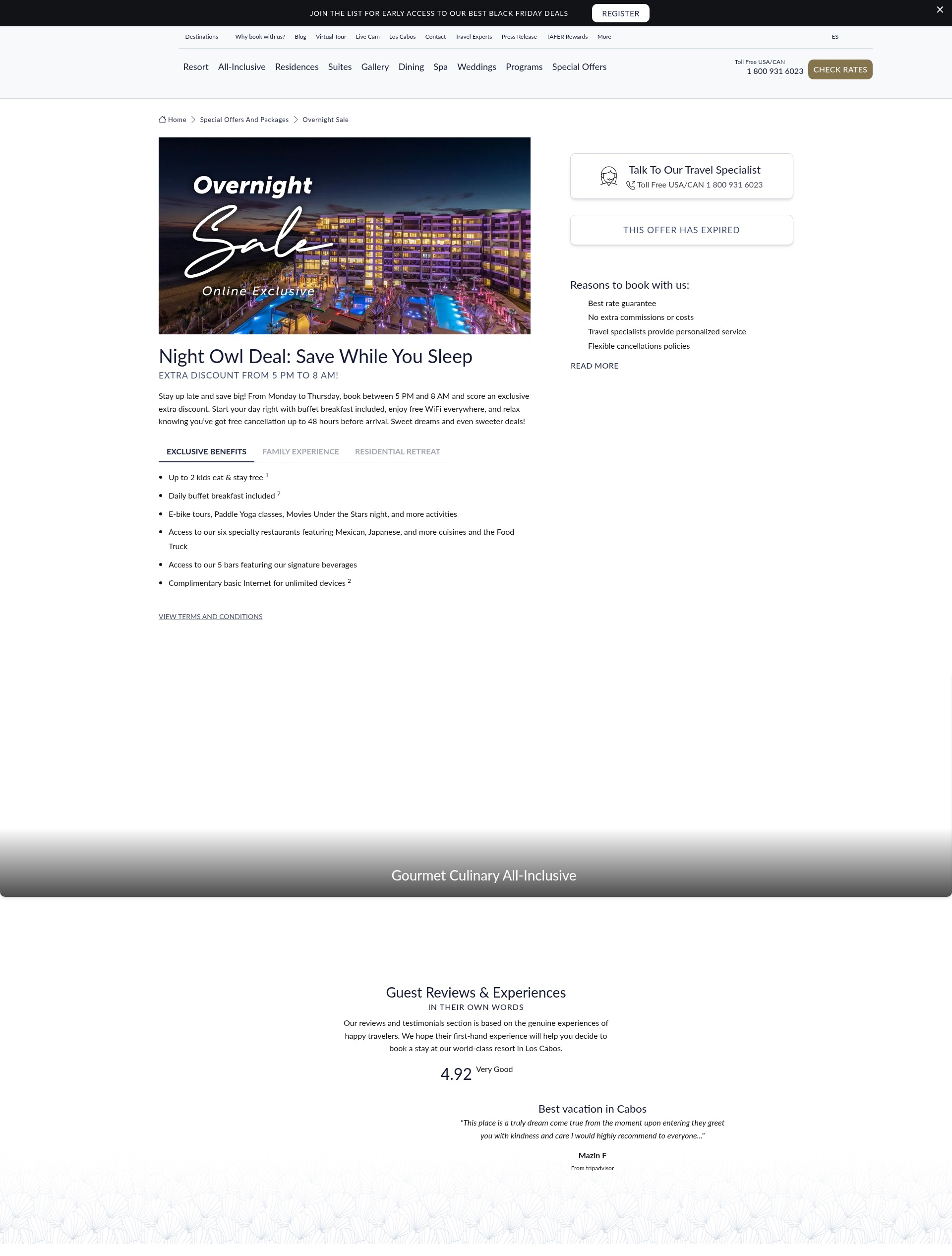 Screenshot of cabo.garzablancaresort.com