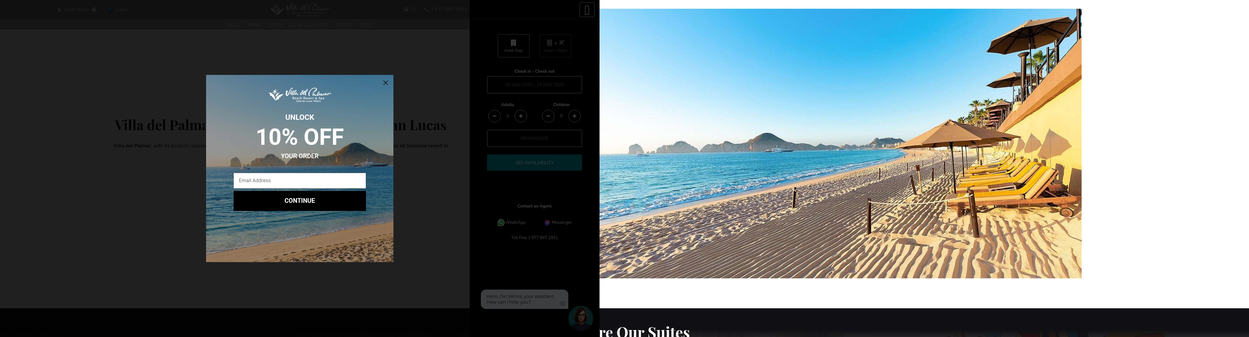 Screenshot of cabo.villadelpalmar.com