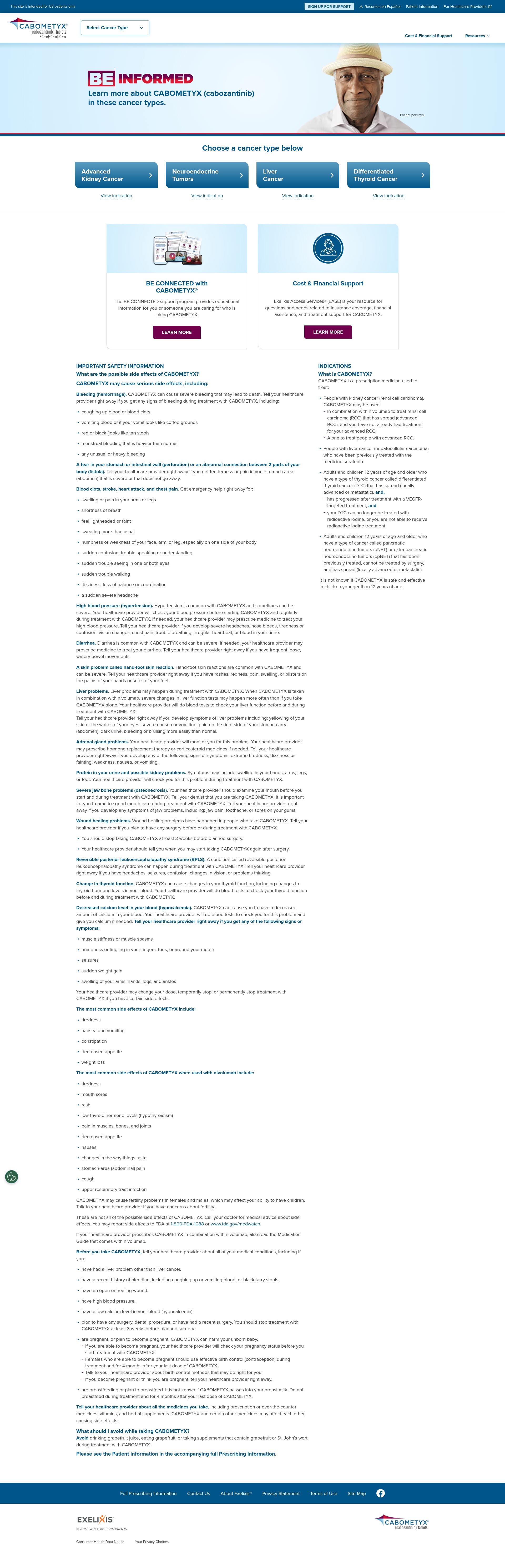 Screenshot of cabometyx.com
