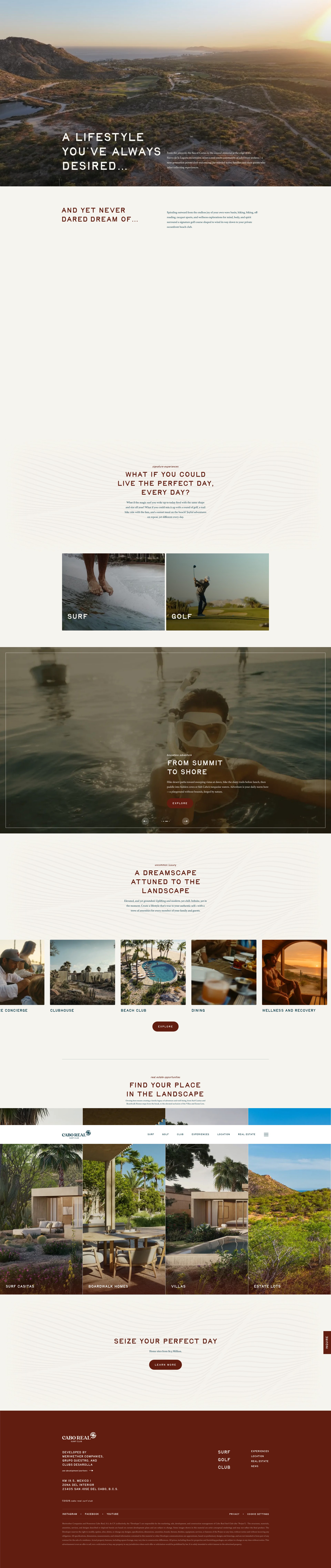 Screenshot of caborealsurfclub.com