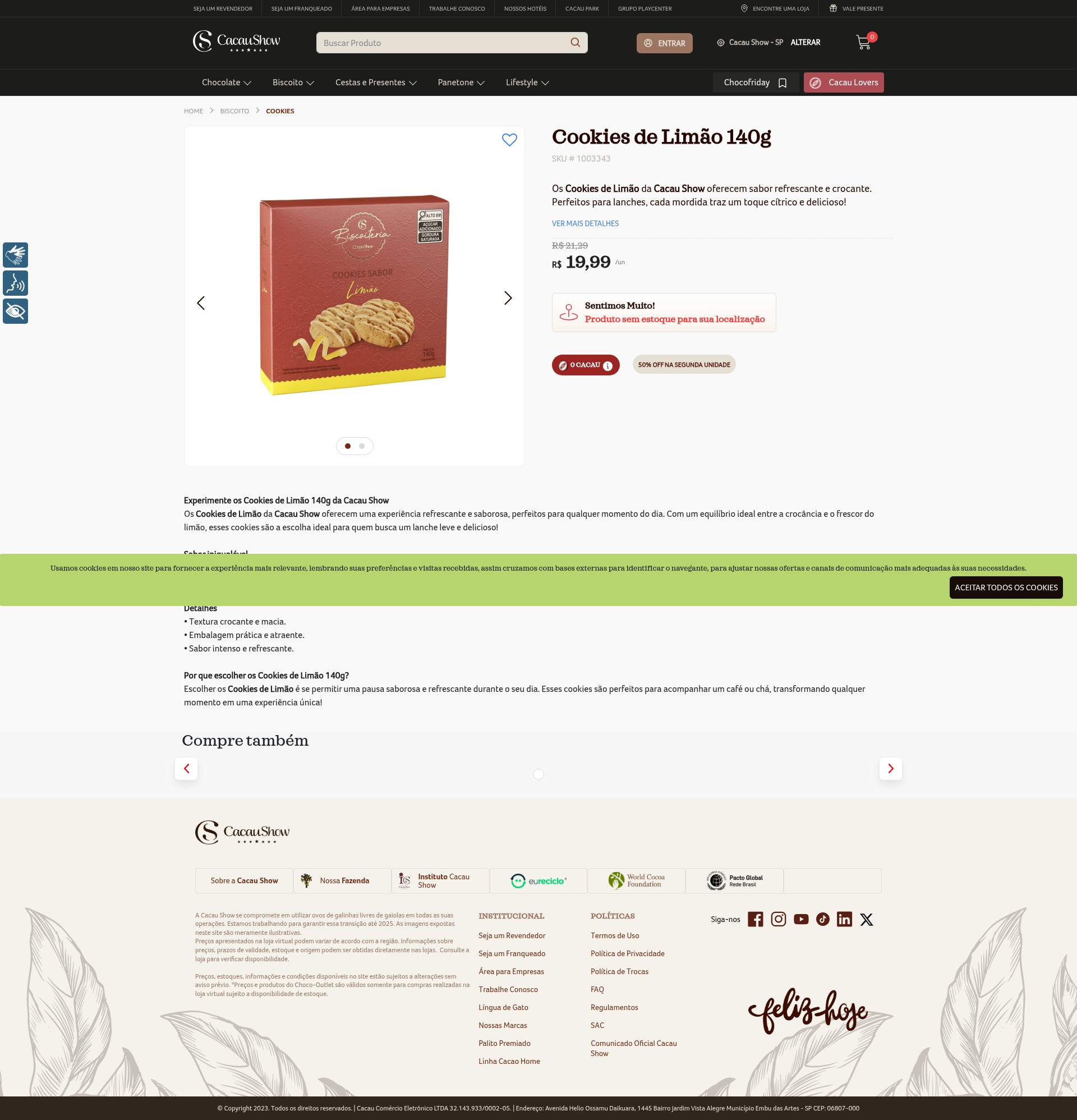 Screenshot of cacaushow.com.br