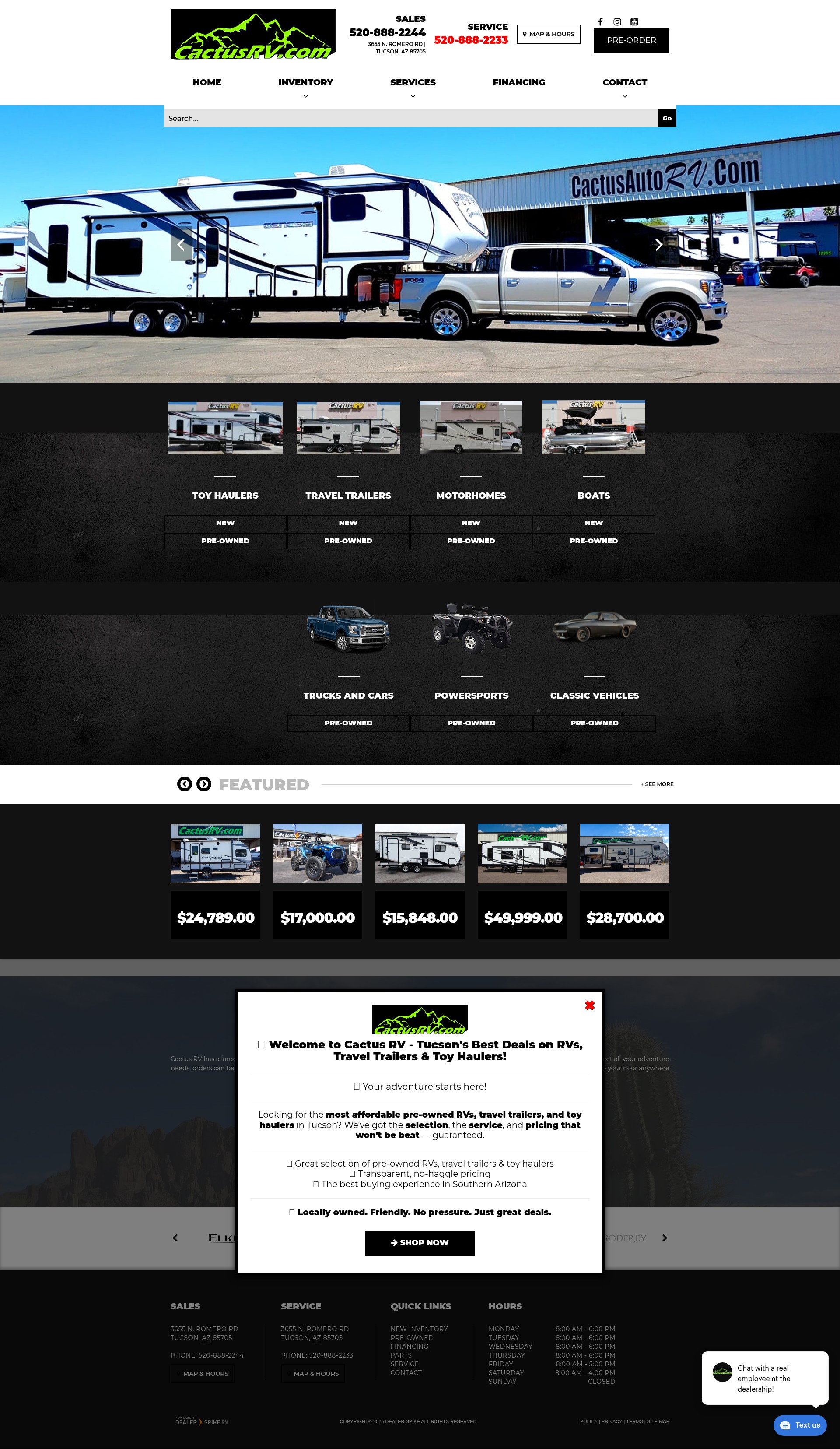 Screenshot of cactusautorv.com