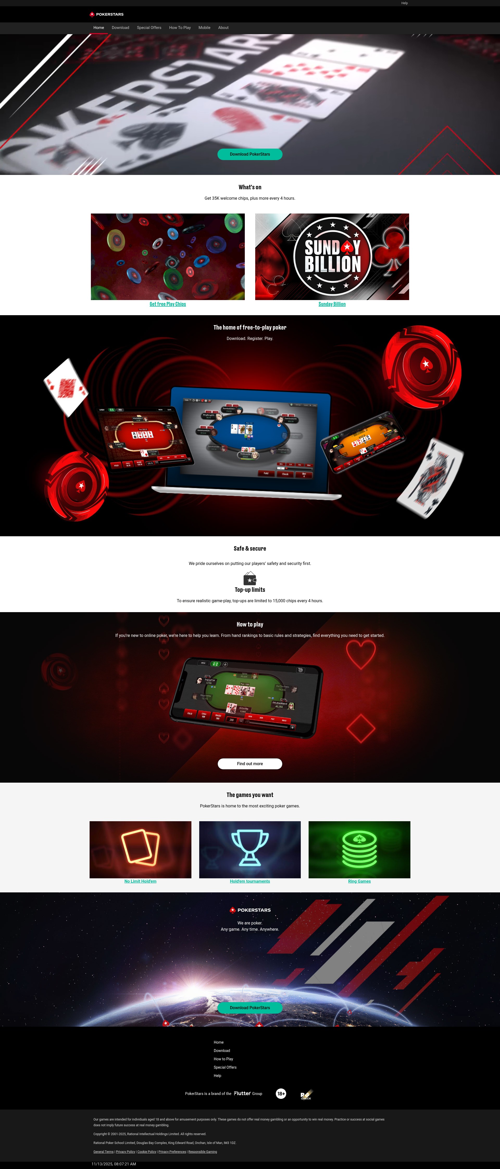 Screenshot of cad.pokerstars.com