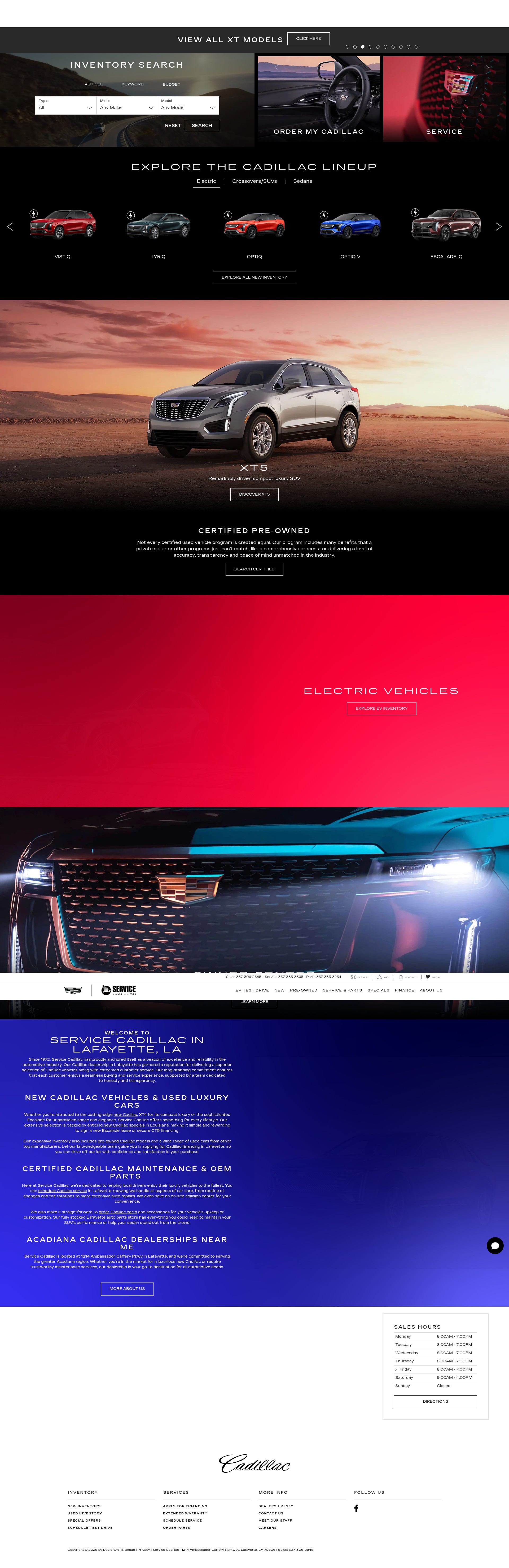 Screenshot of cadillacatservice.com