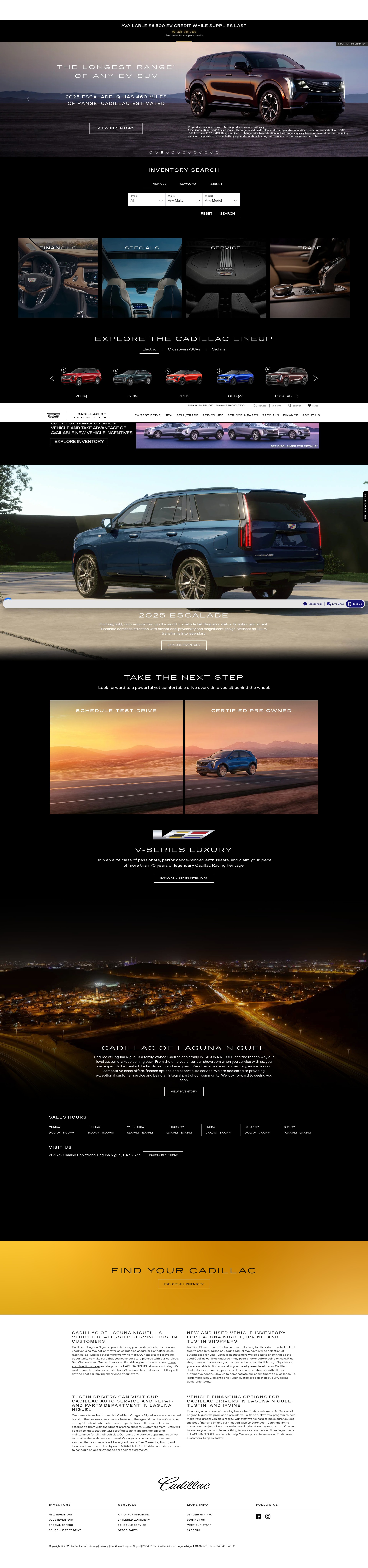 Screenshot of cadillacoflagunaniguel.com