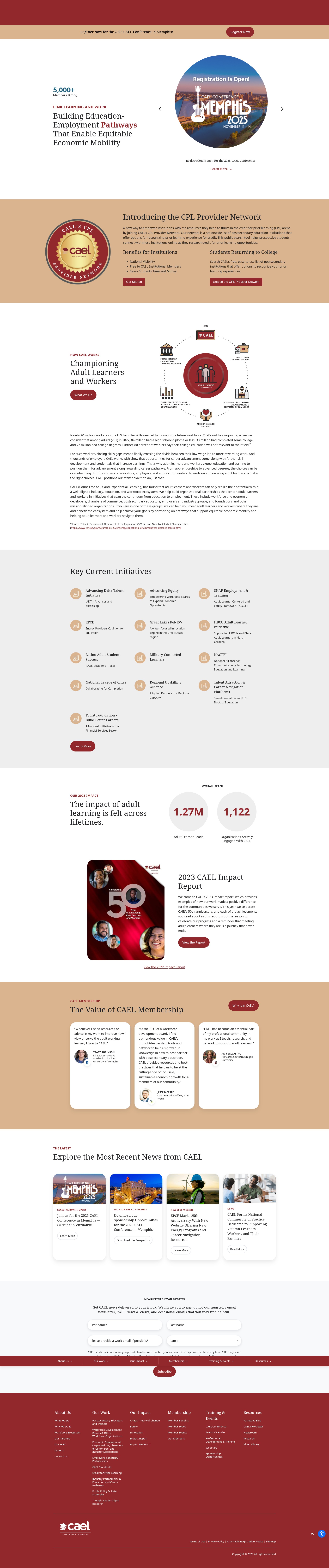 Screenshot of cael.org