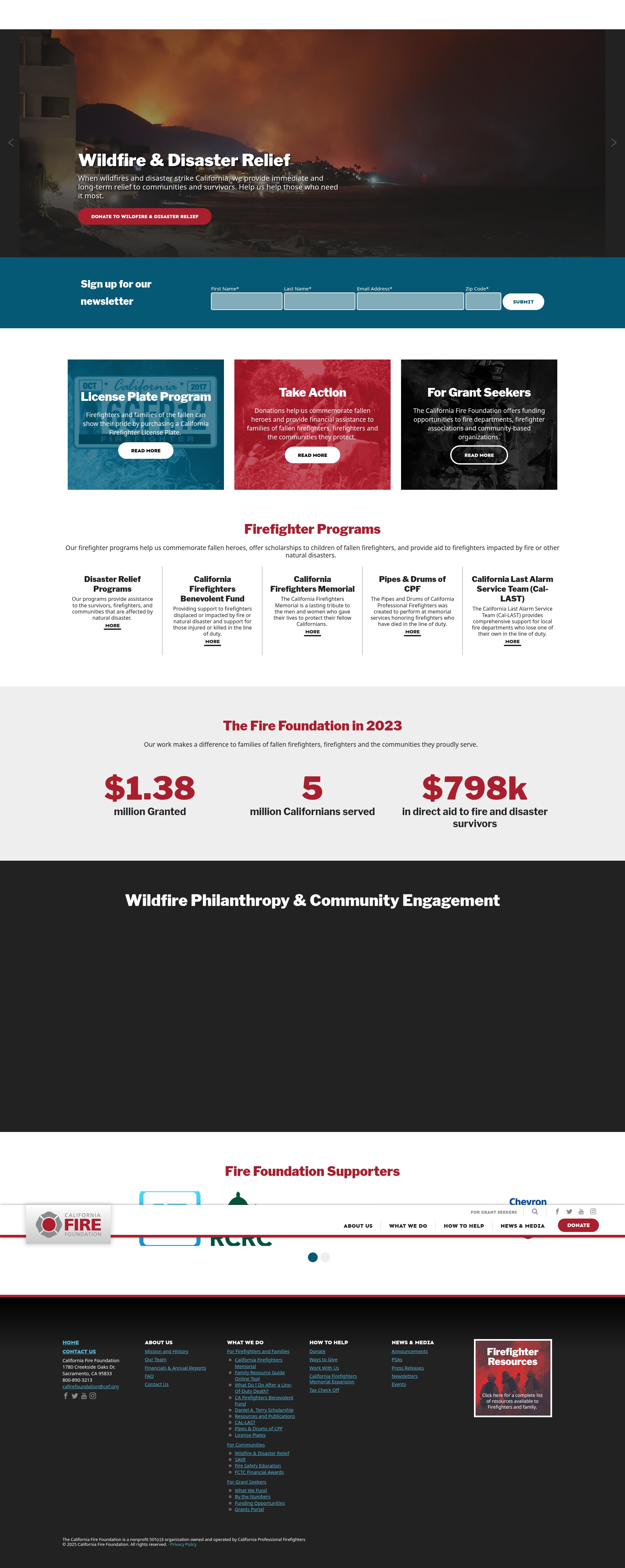 Screenshot of cafirefoundation.org