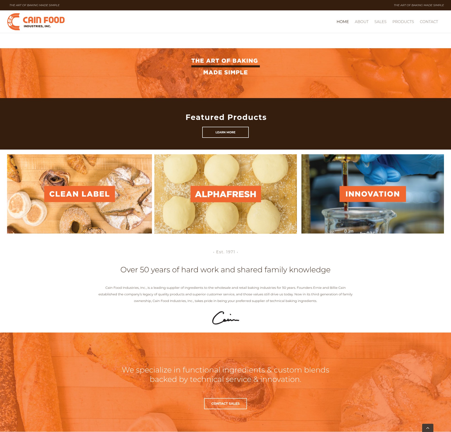 Screenshot of cainfood.com