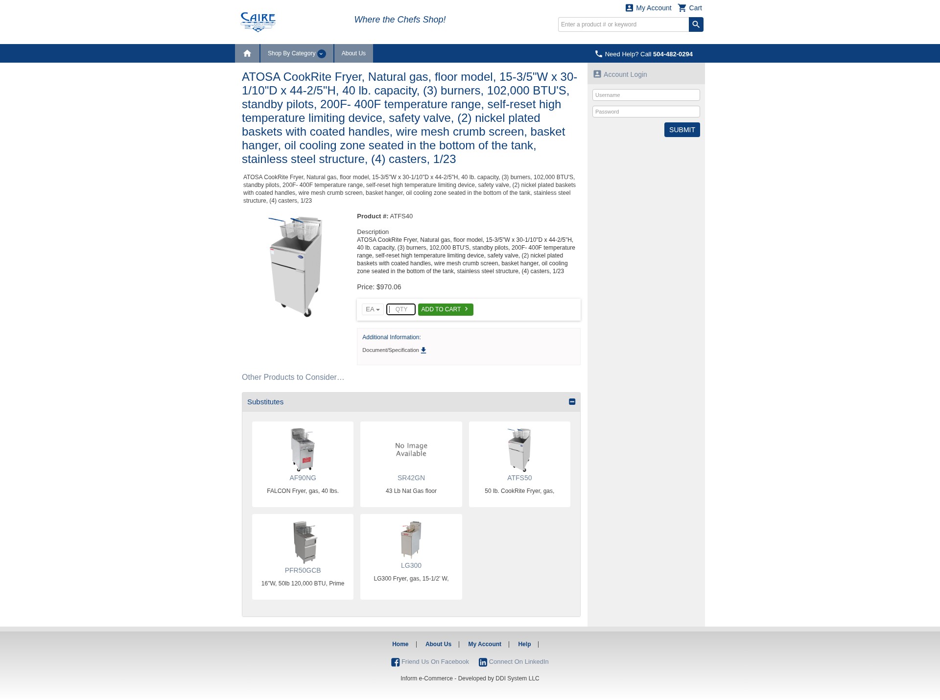 Screenshot of cairesupply.com