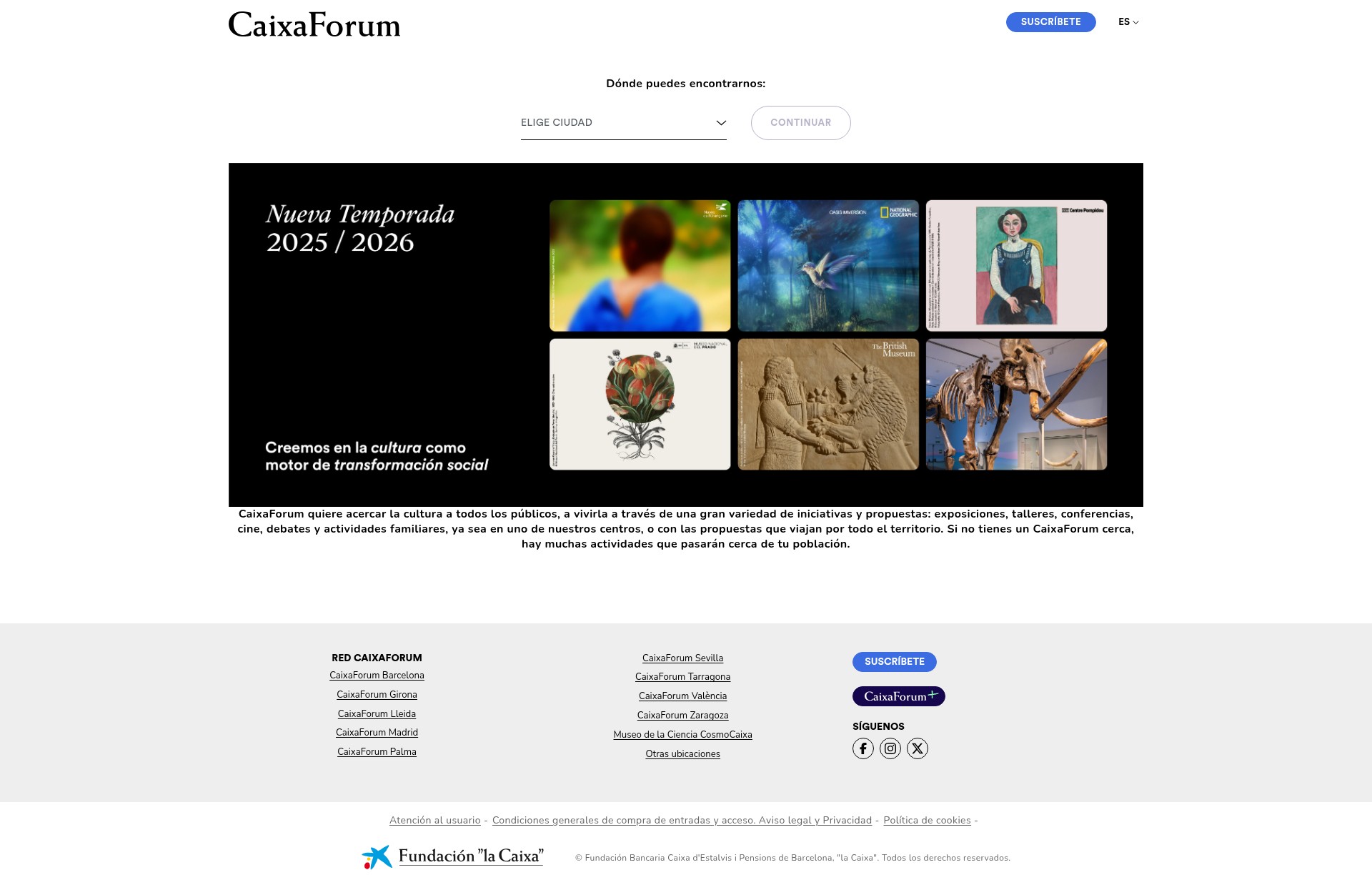 Screenshot of caixaforum.org