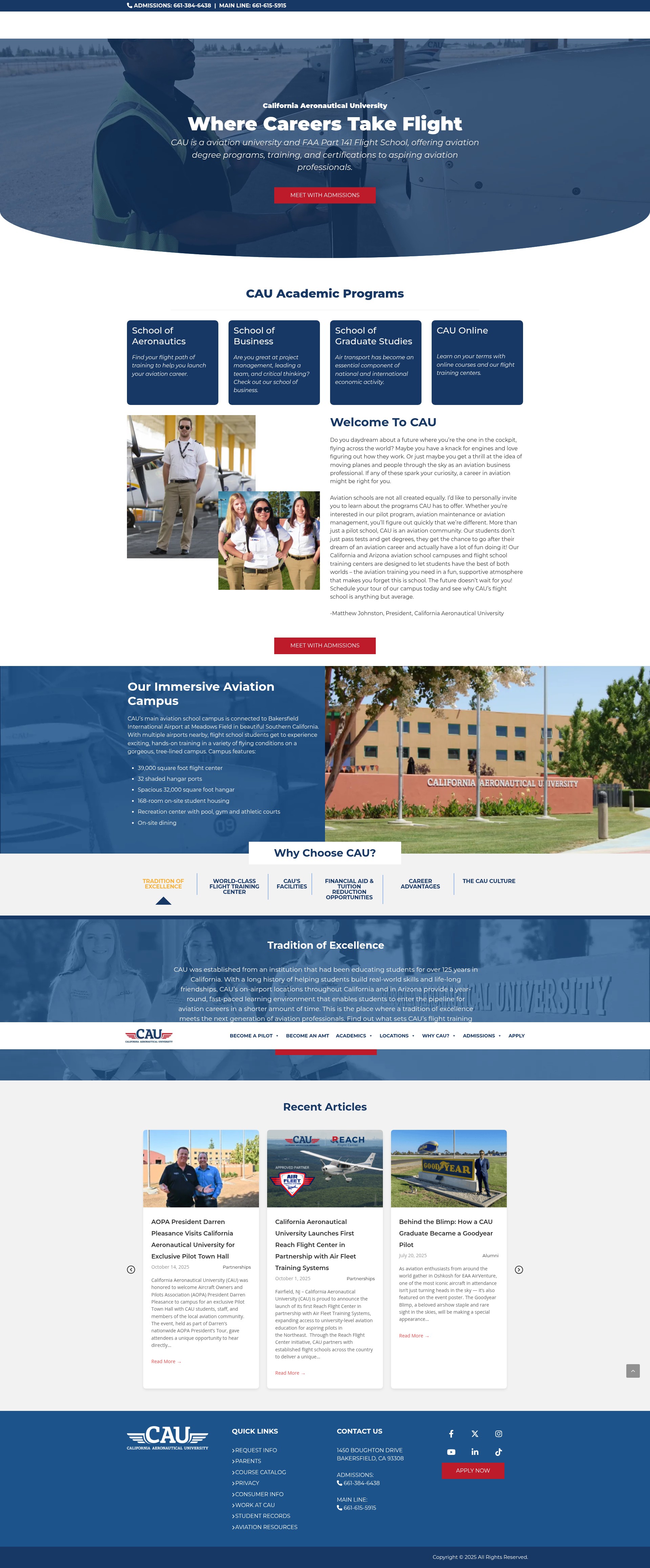 Screenshot of calaero.edu