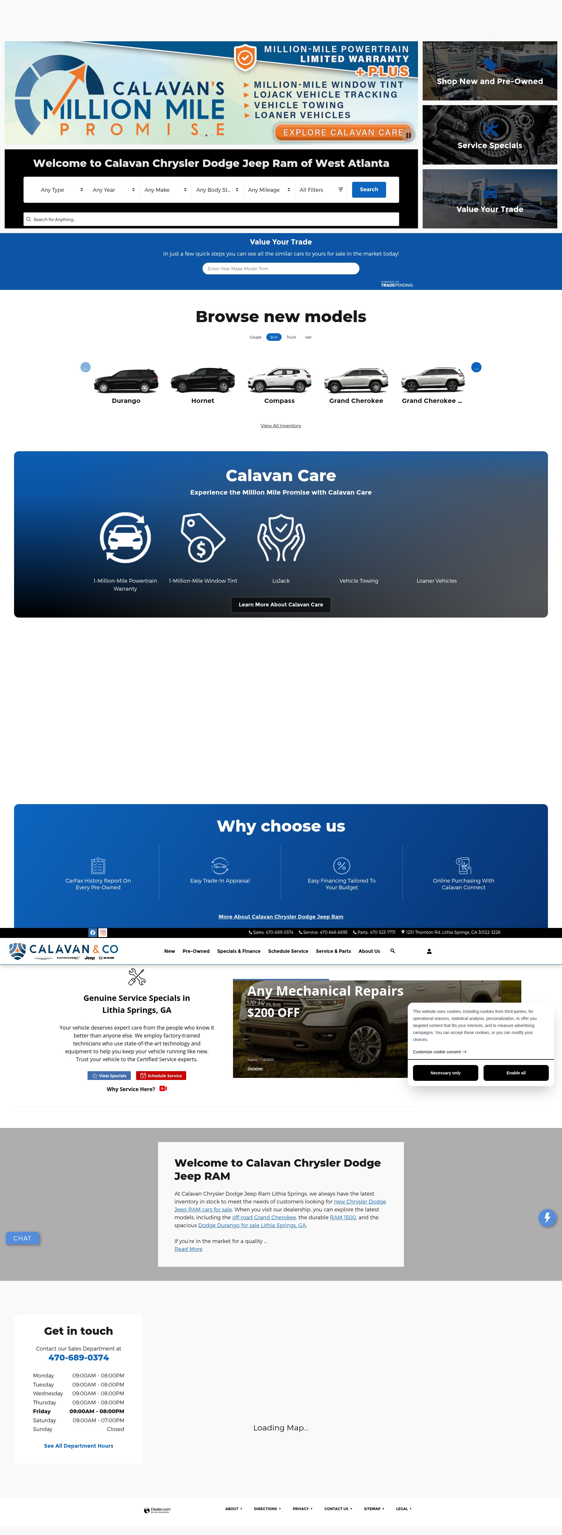 Screenshot of calavancdjrwest.com