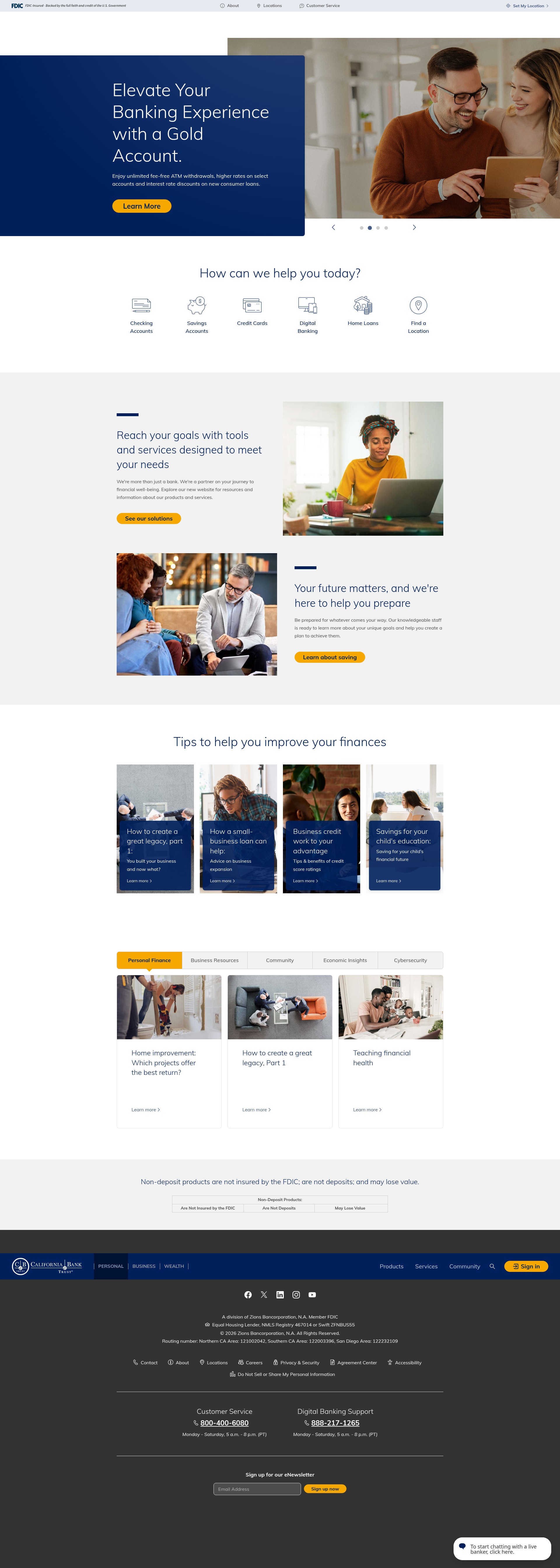 Screenshot of calbanktrust.com