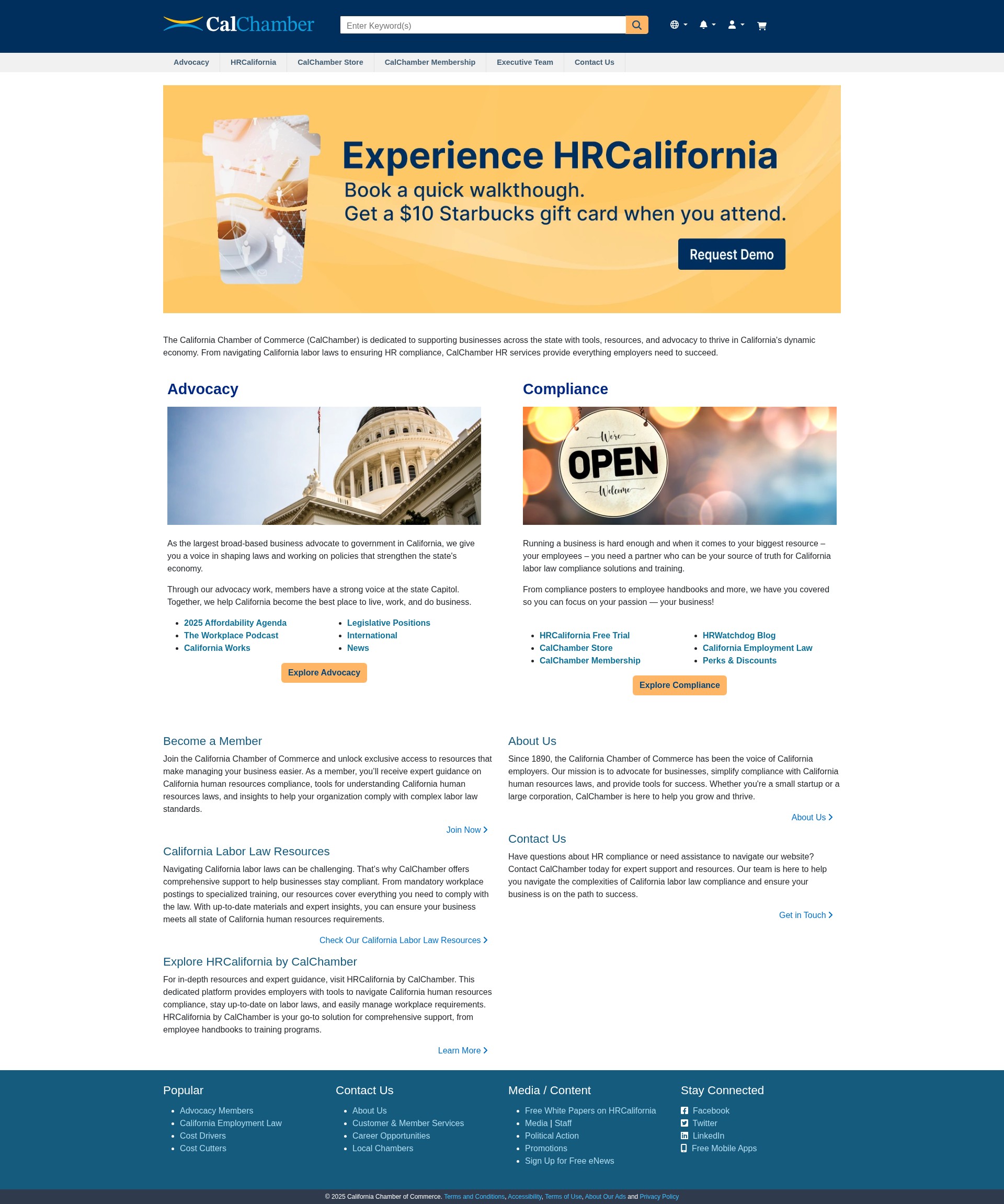 Screenshot of calchamber.com