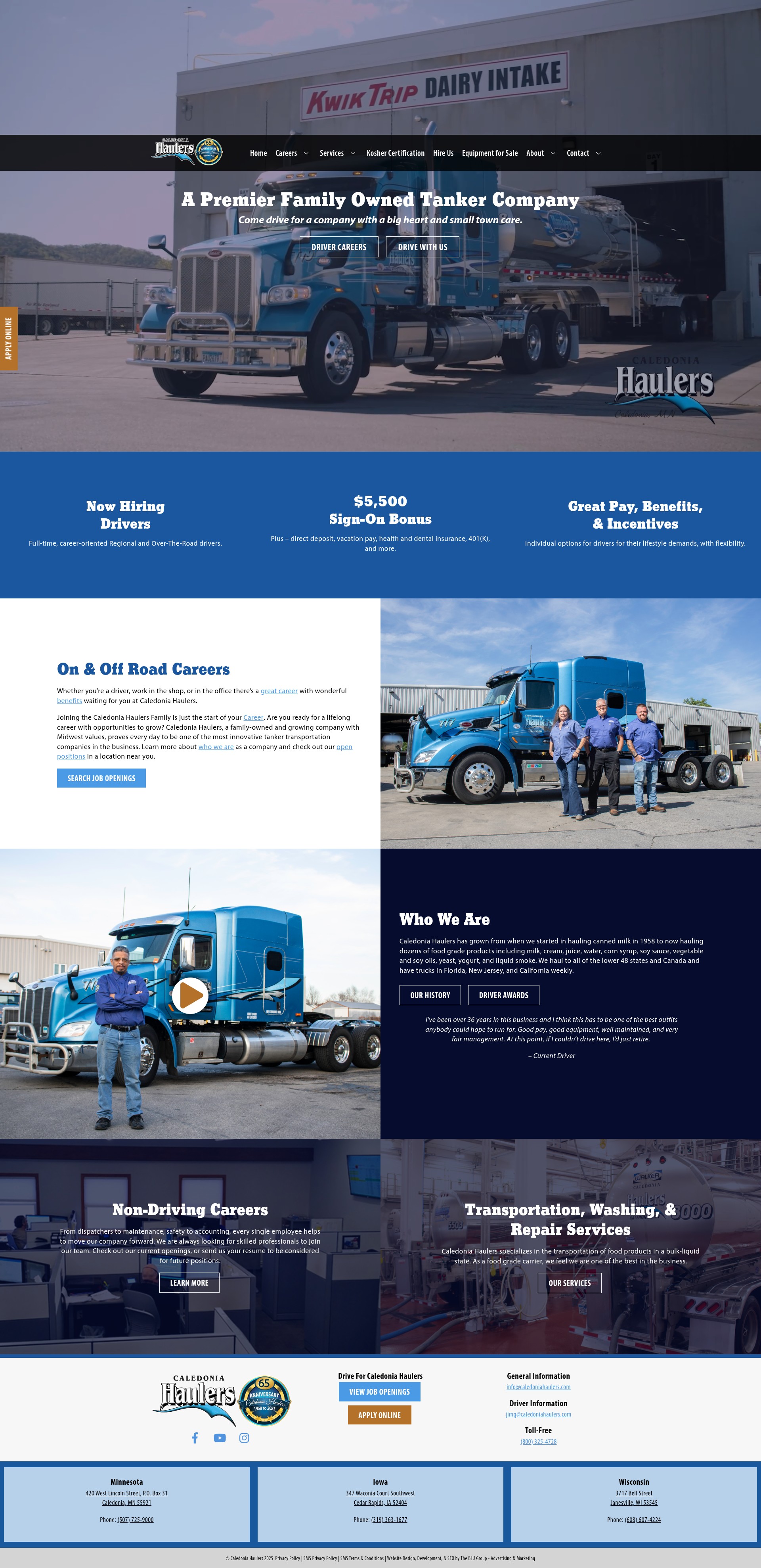 Screenshot of caledoniahaulers.com