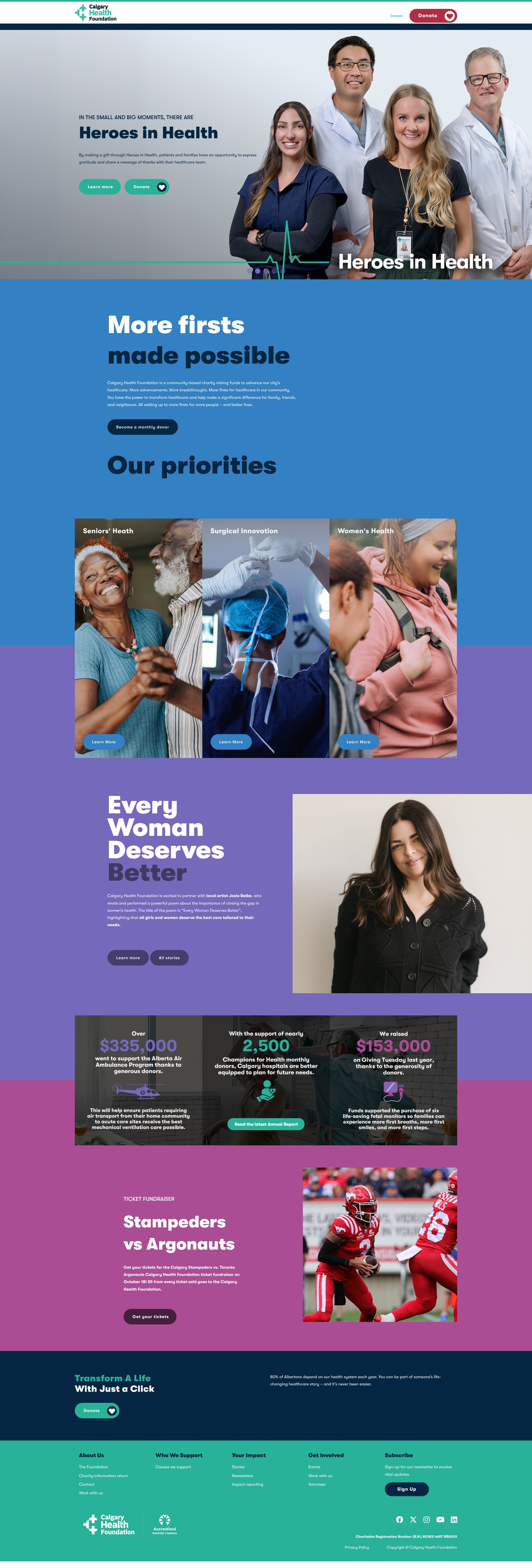 Screenshot of calgaryhealthfoundation.ca