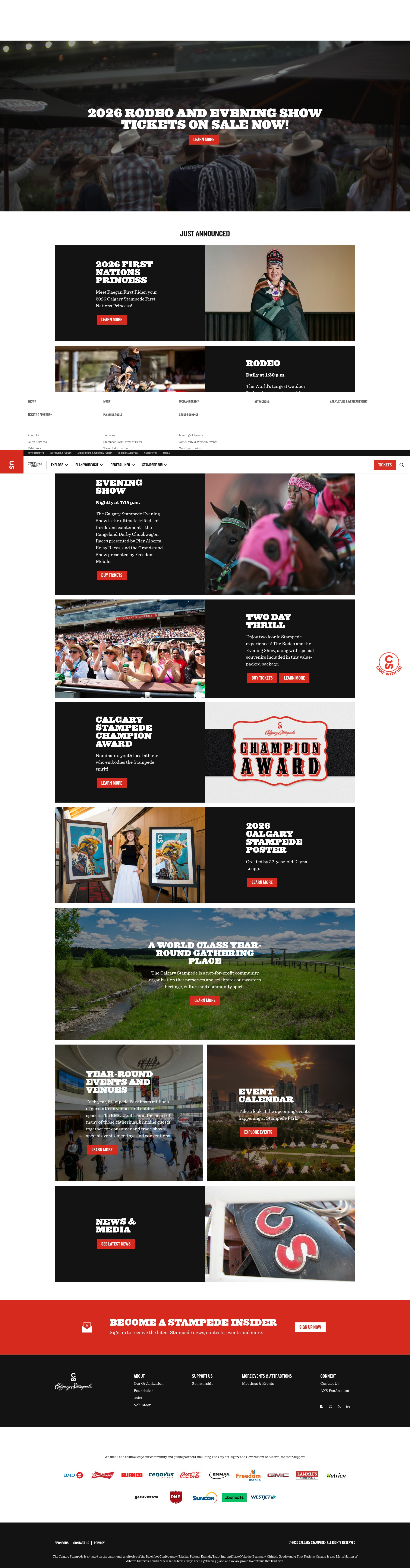 Screenshot of calgarystampede.com