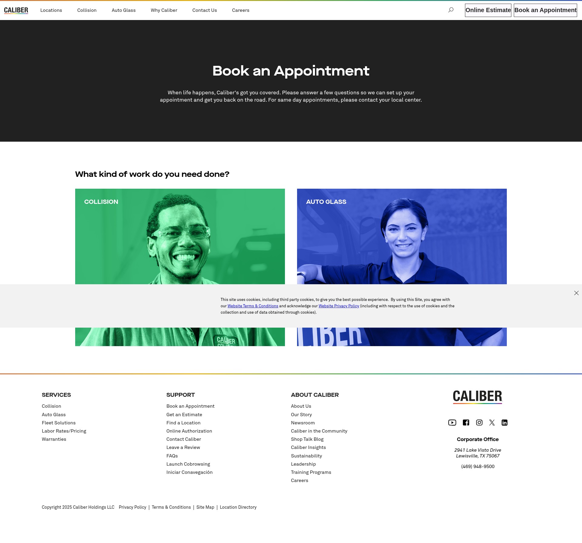 Screenshot of caliber.com