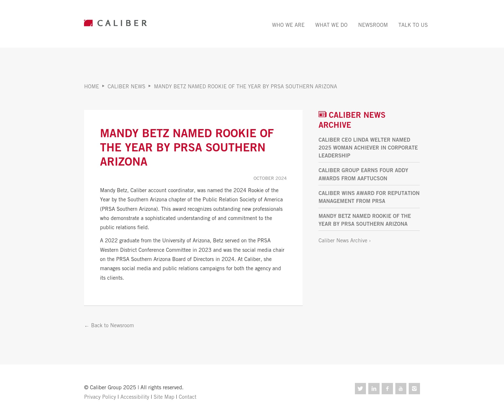 Screenshot of calibergroup.com