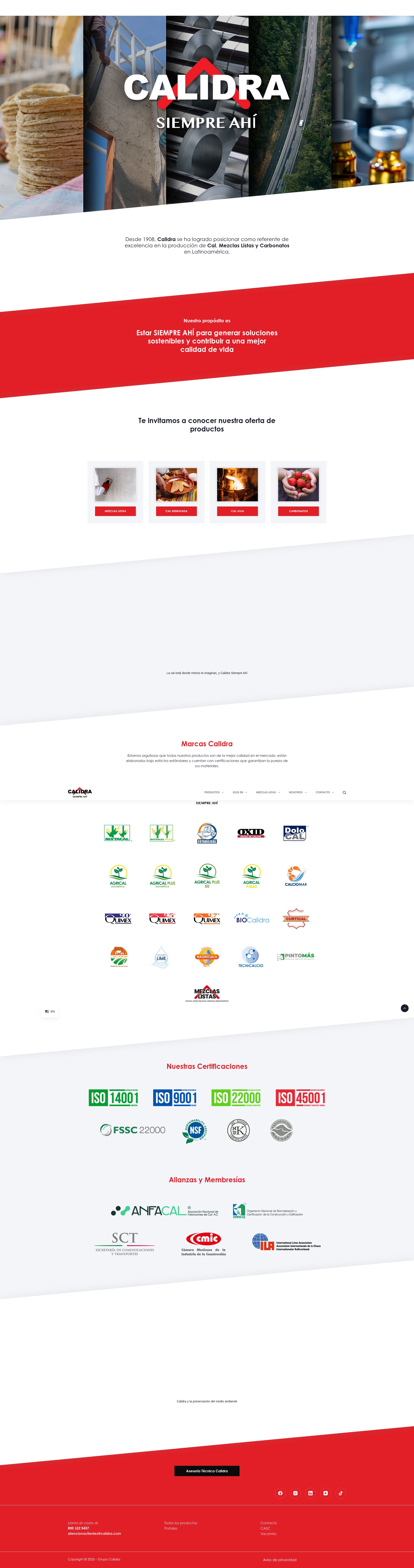 Screenshot of calidra.com