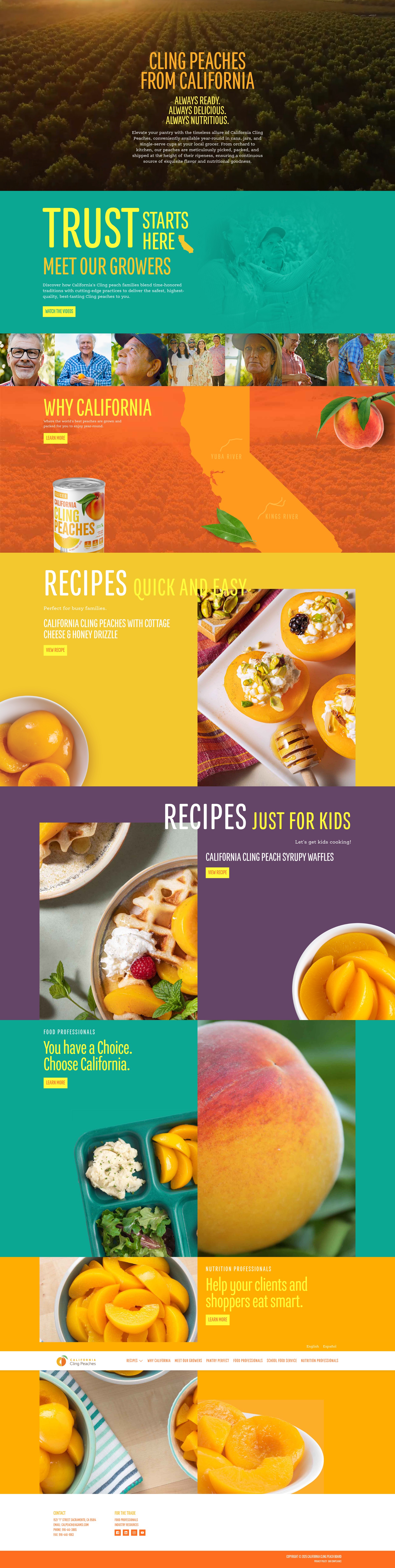Screenshot of californiaclingpeaches.com