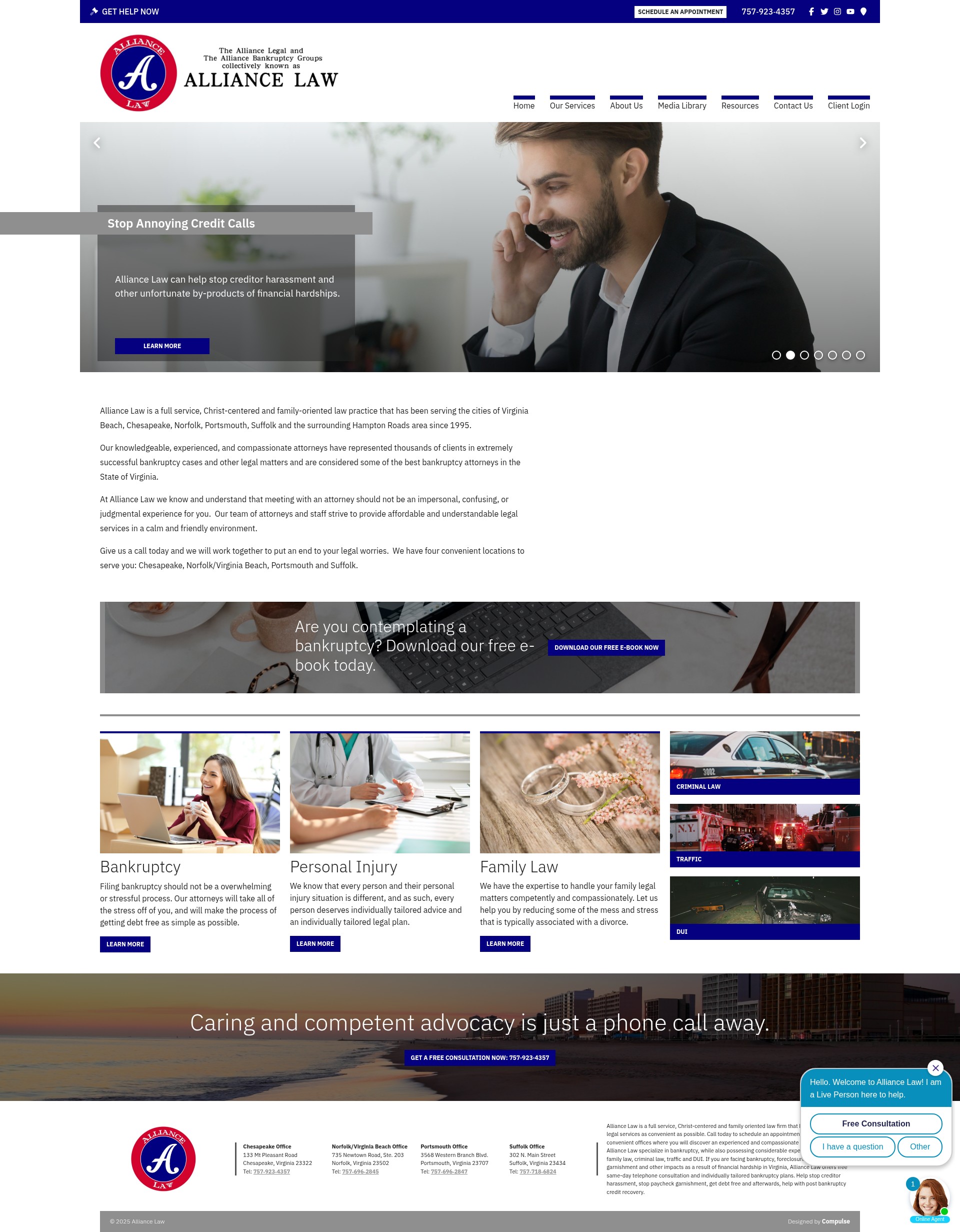 Screenshot of call54legal.com