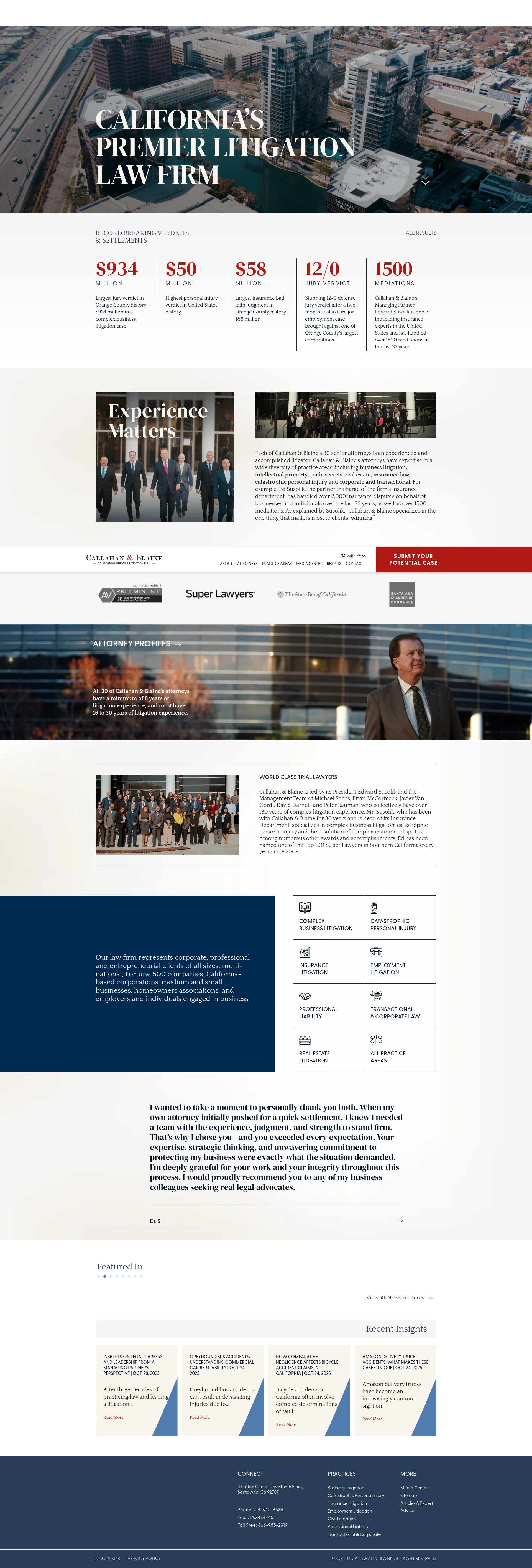 Screenshot of callahan-law.com