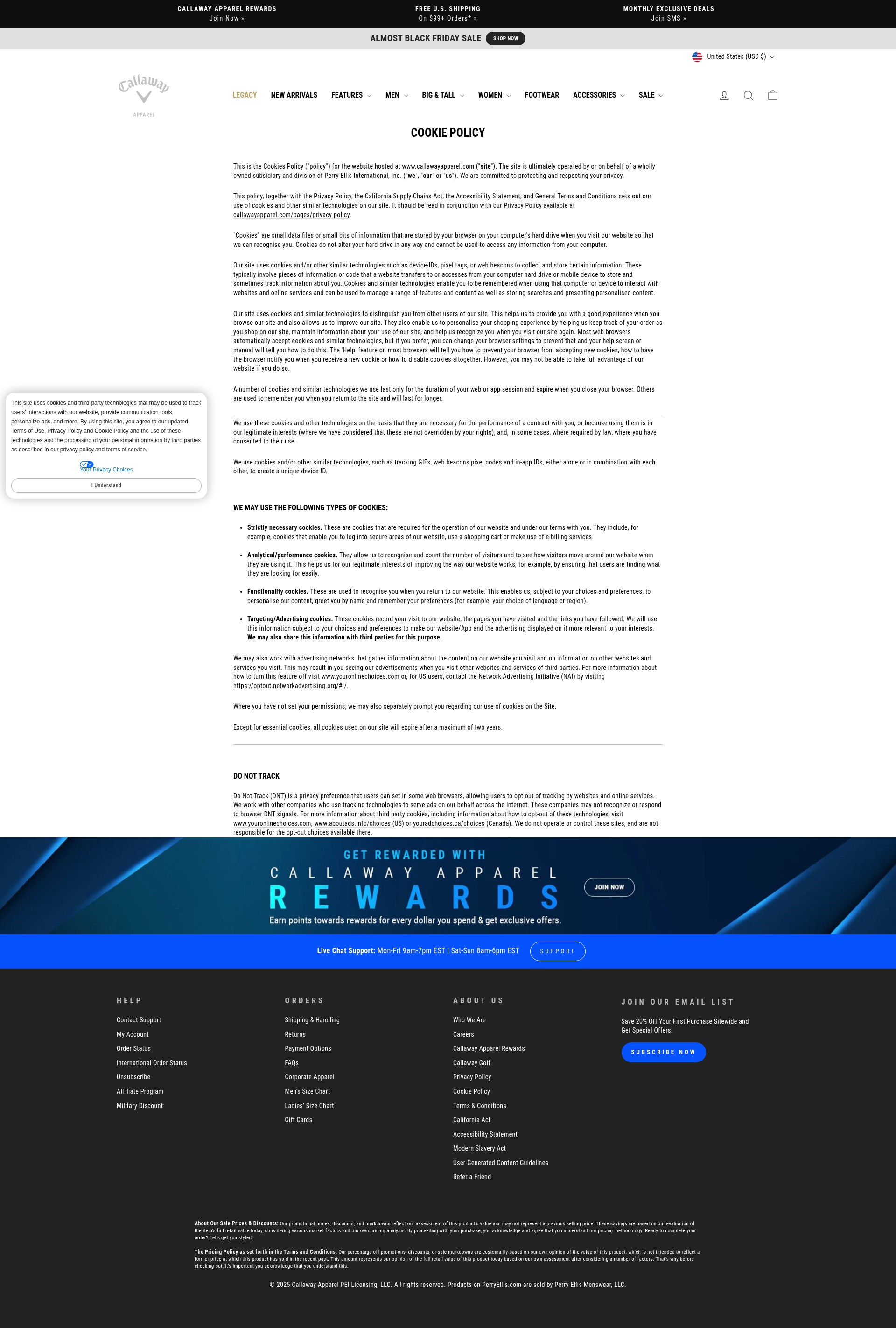 Screenshot of callawayapparel.com