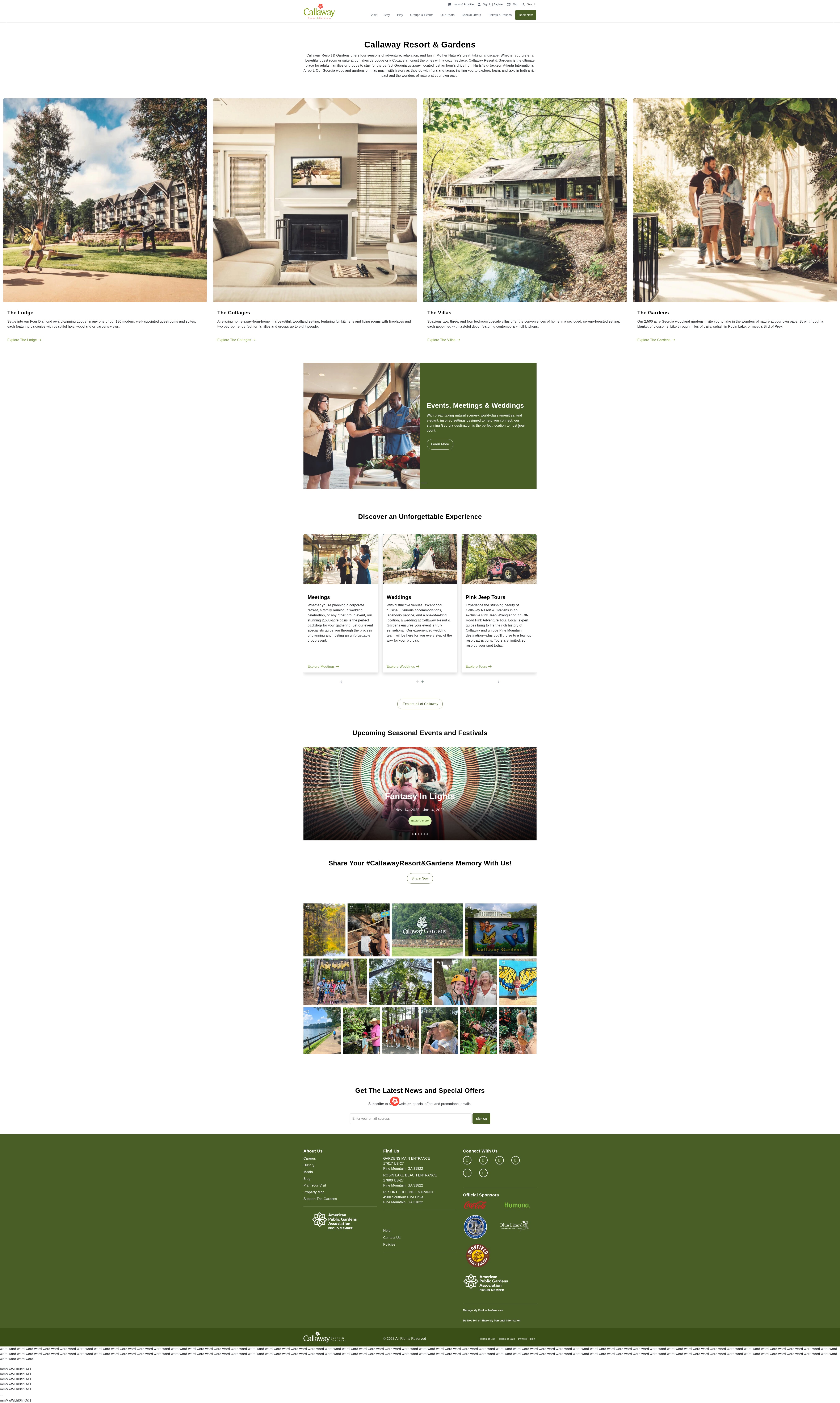 Screenshot of callawaygardens.com