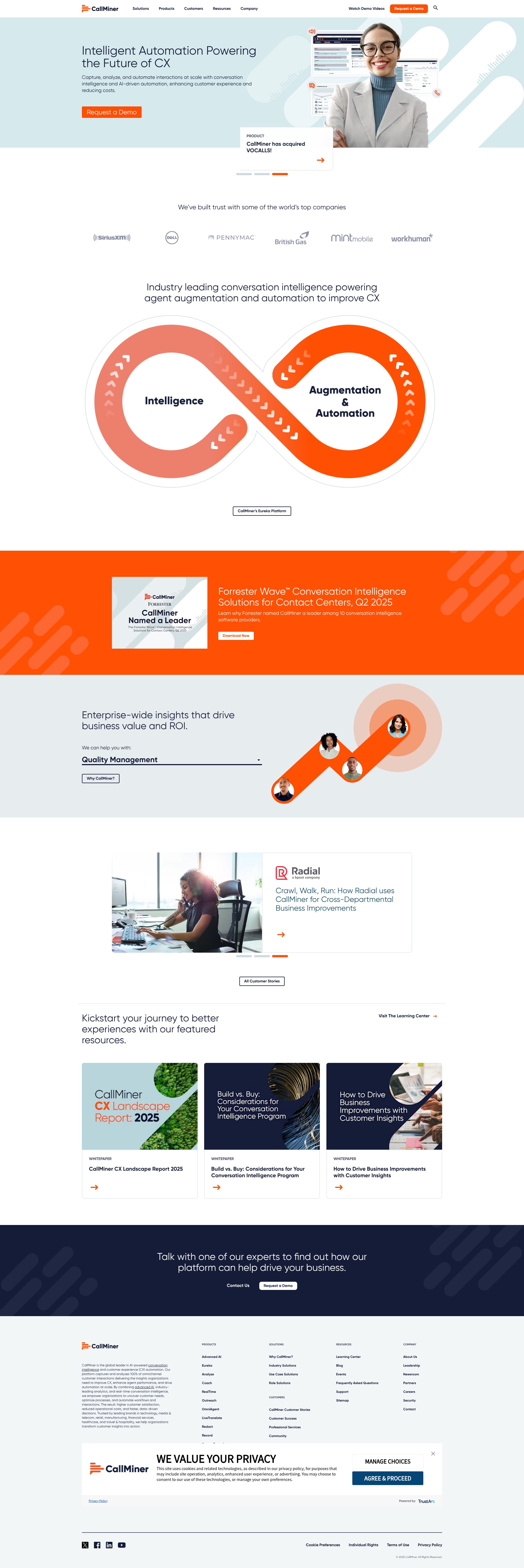 Screenshot of callminer.com