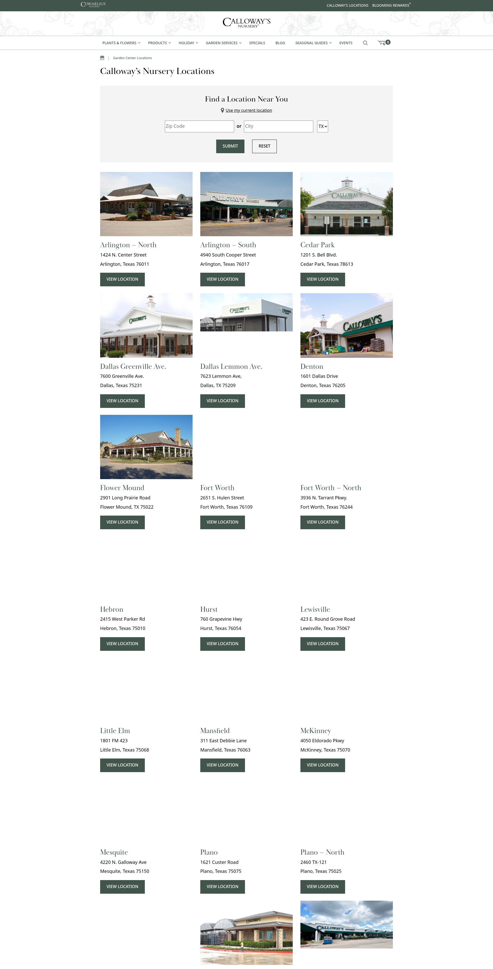 Screenshot of calloways.com