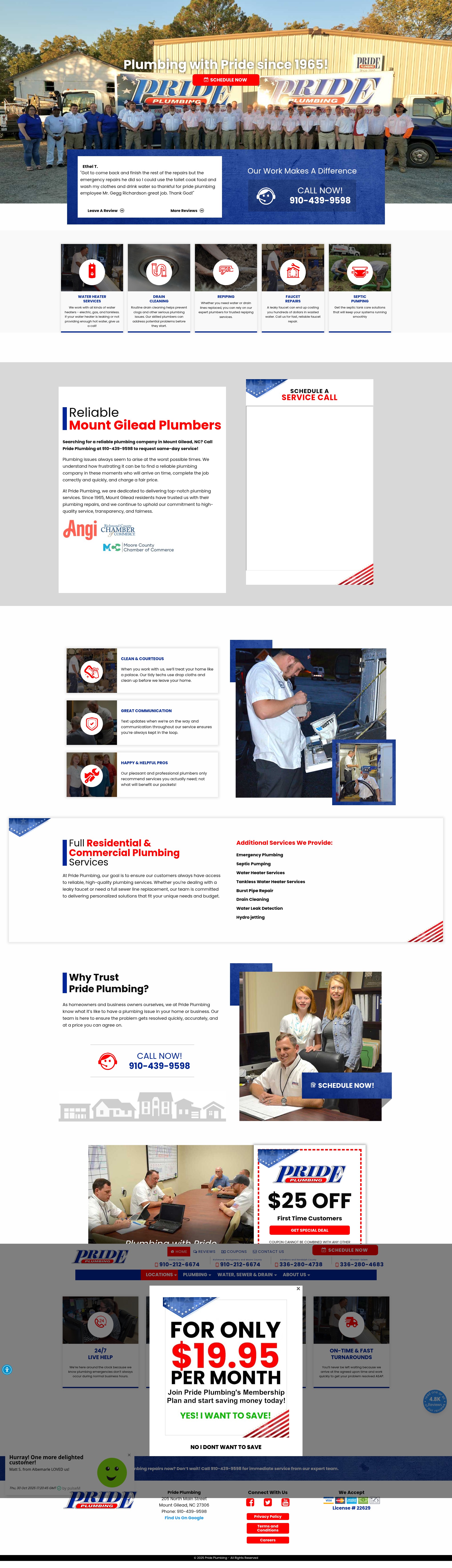 Screenshot of callprideplumbing.com