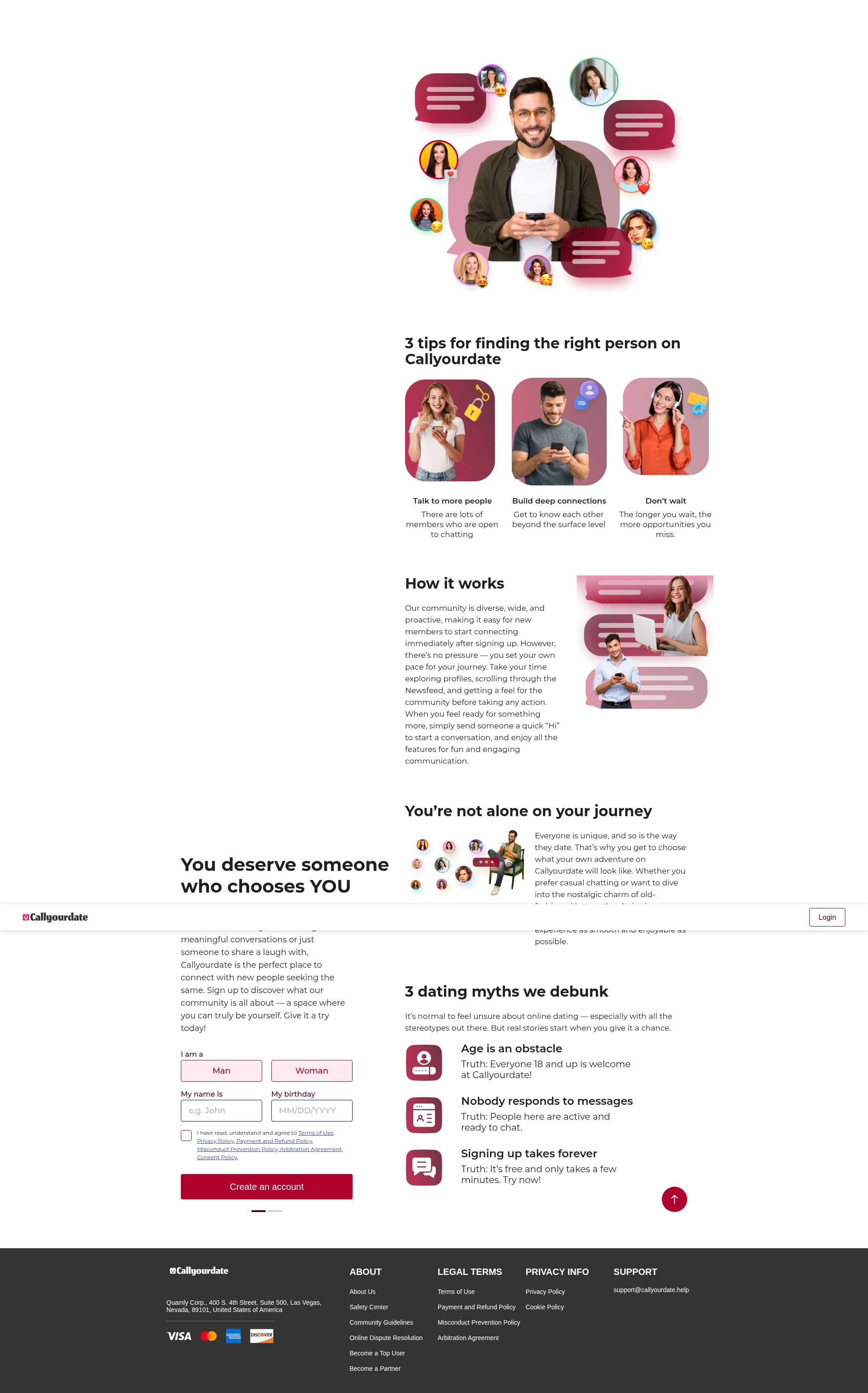 Screenshot of callyourdate.com