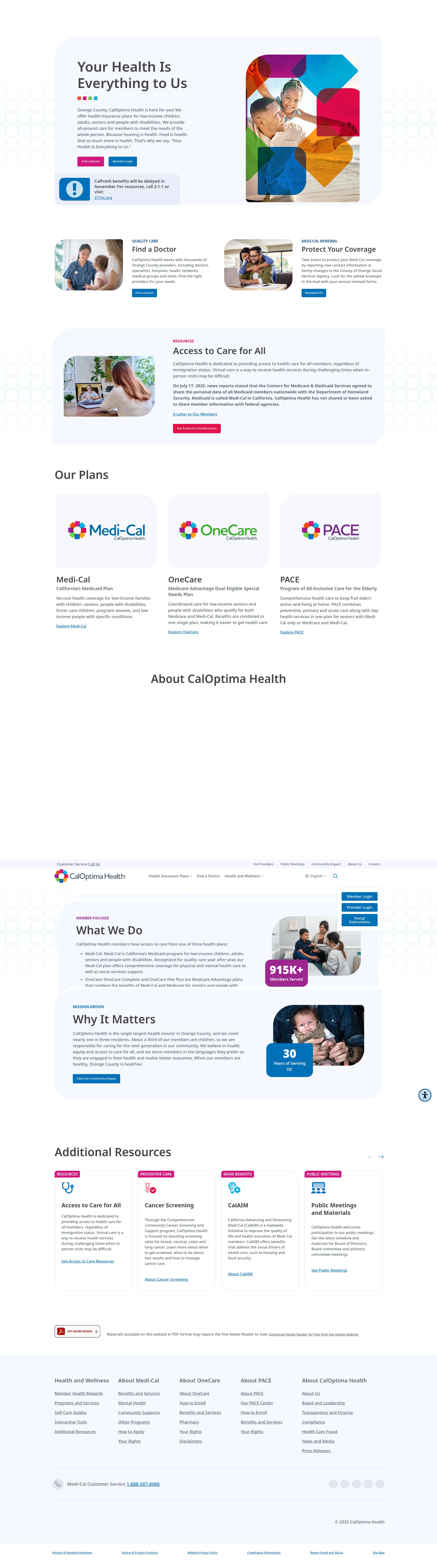 Screenshot of caloptima.org