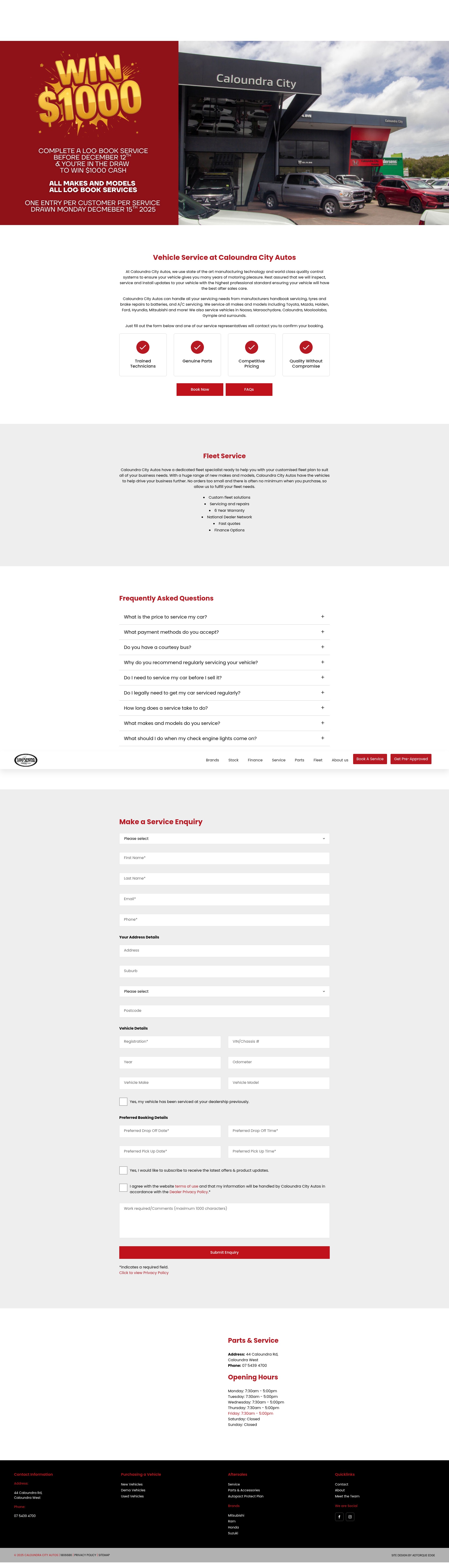 Screenshot of caloundracityautos.com.au