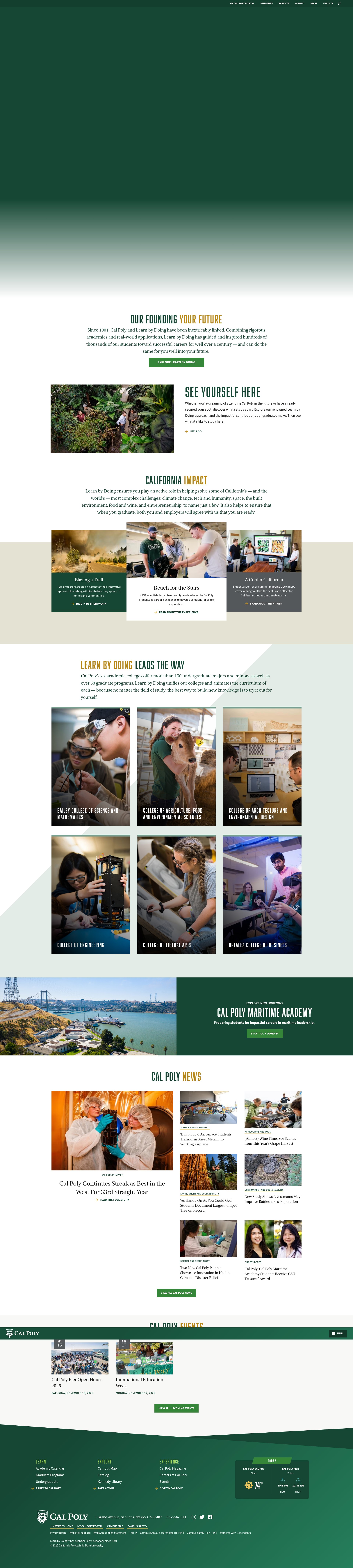 Screenshot of calpoly.edu