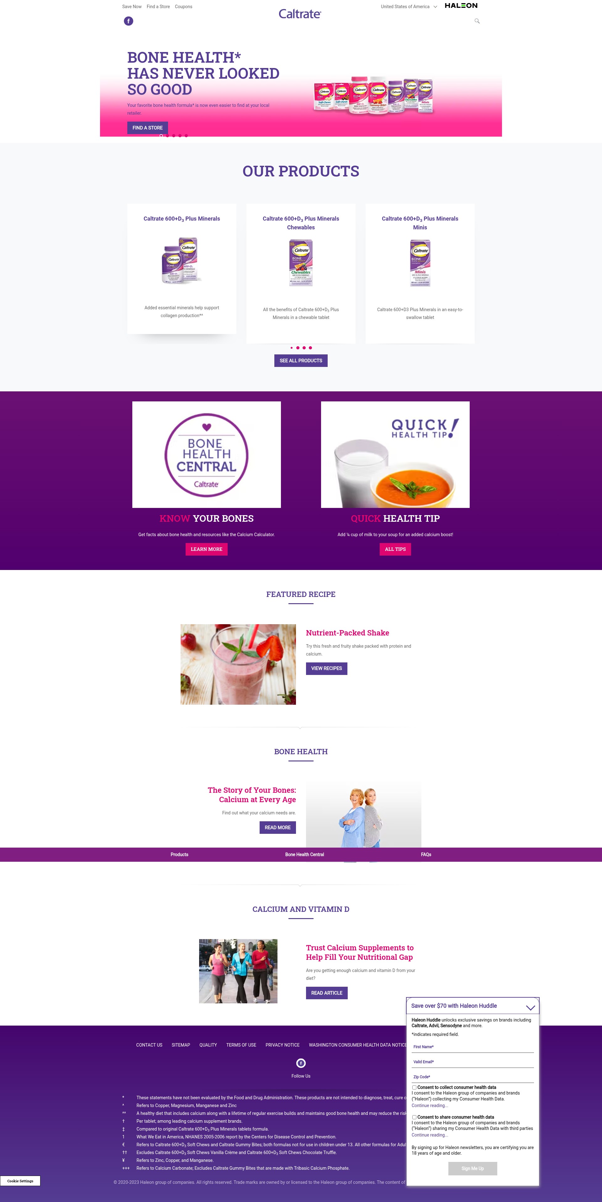 Screenshot of caltrate.com