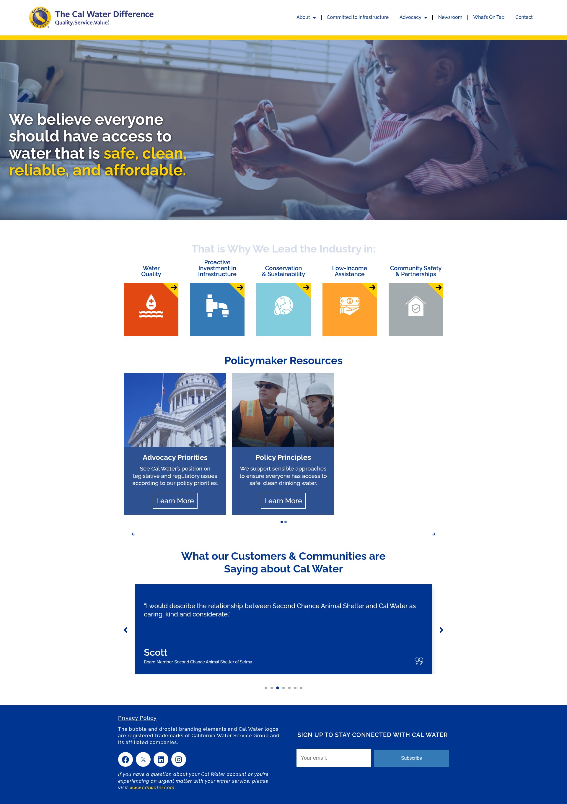 Screenshot of calwaterdifference.com