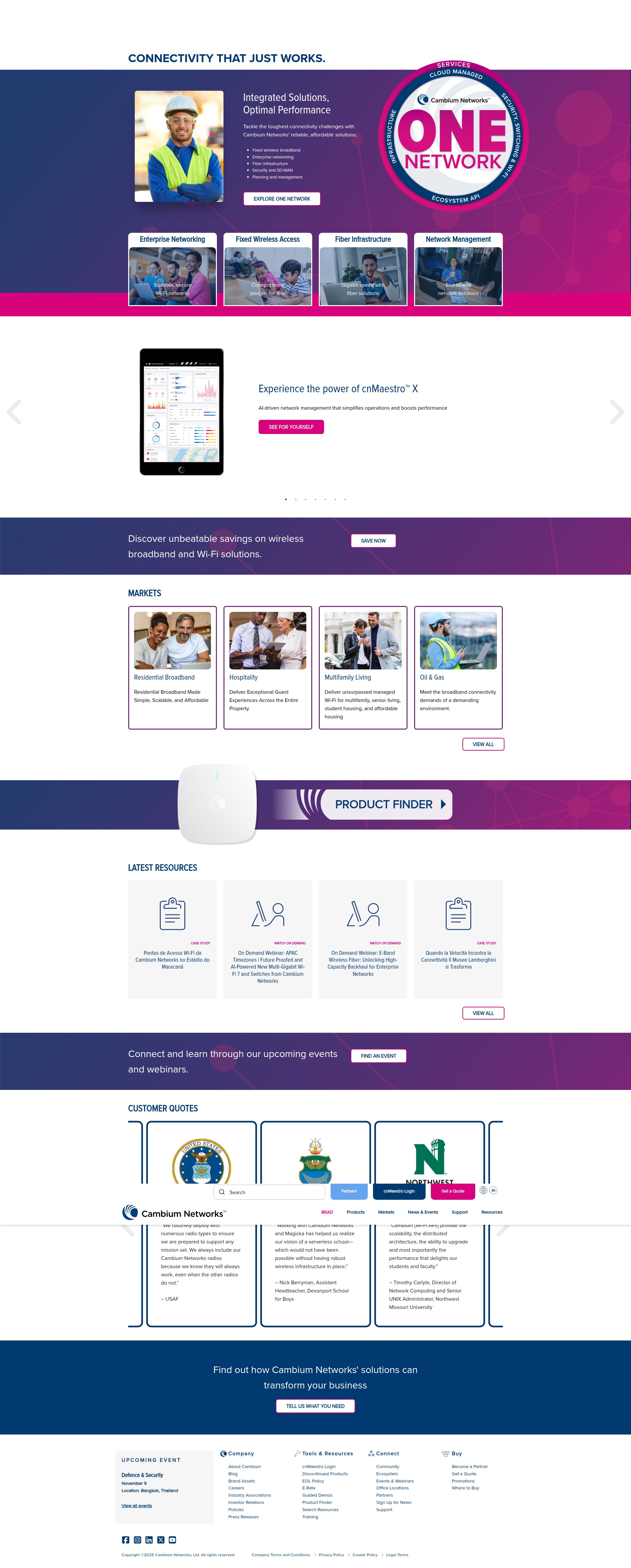 Screenshot of cambiumnetworks.com