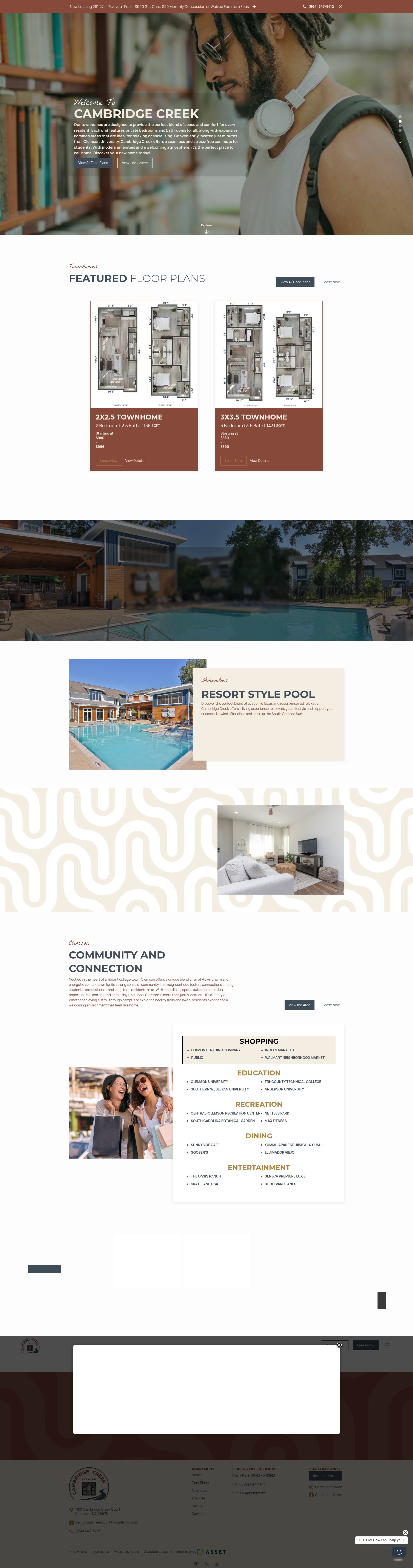 Screenshot of cambridgecreekclemson.com