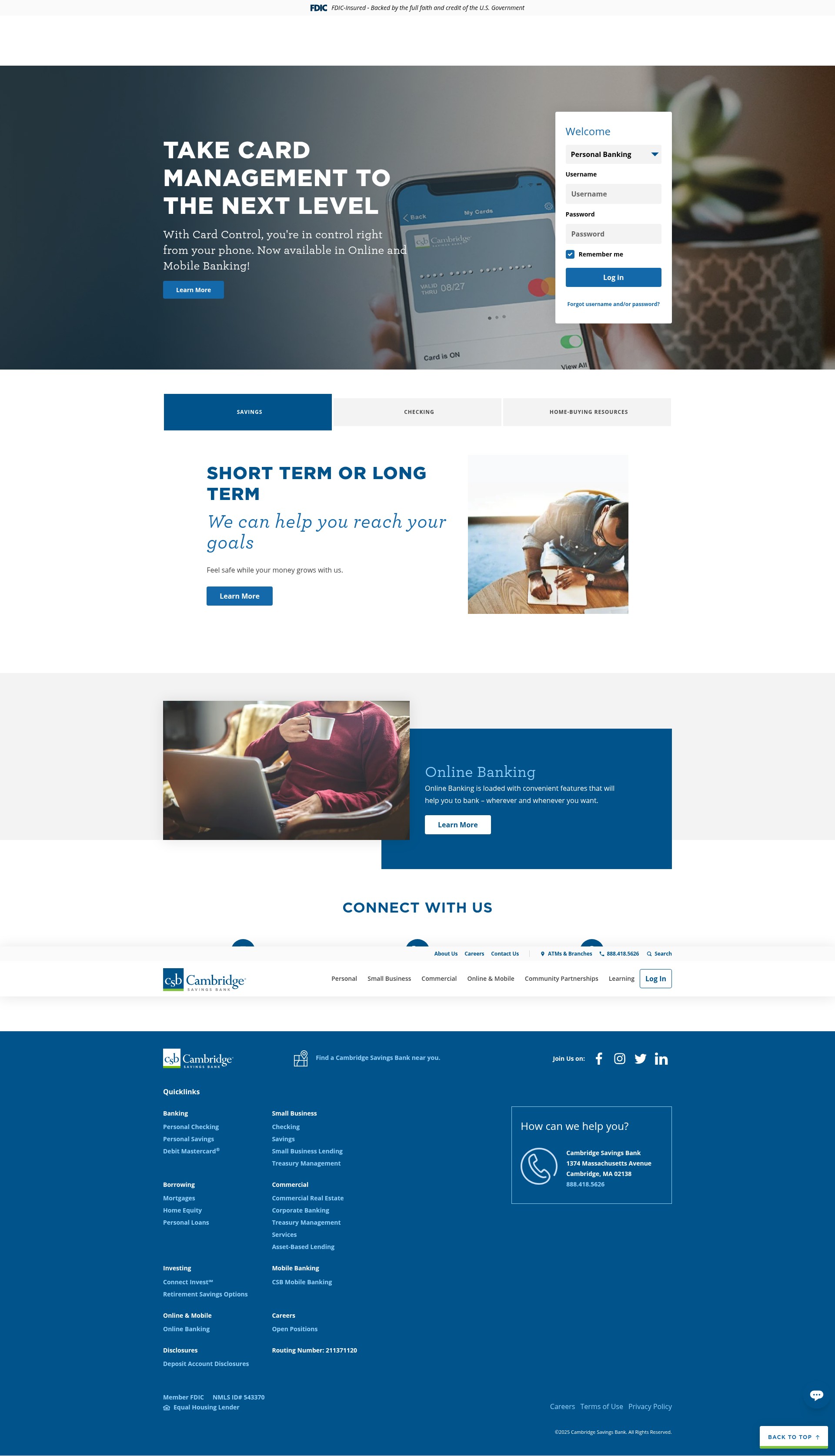 Screenshot of cambridgesavings.com
