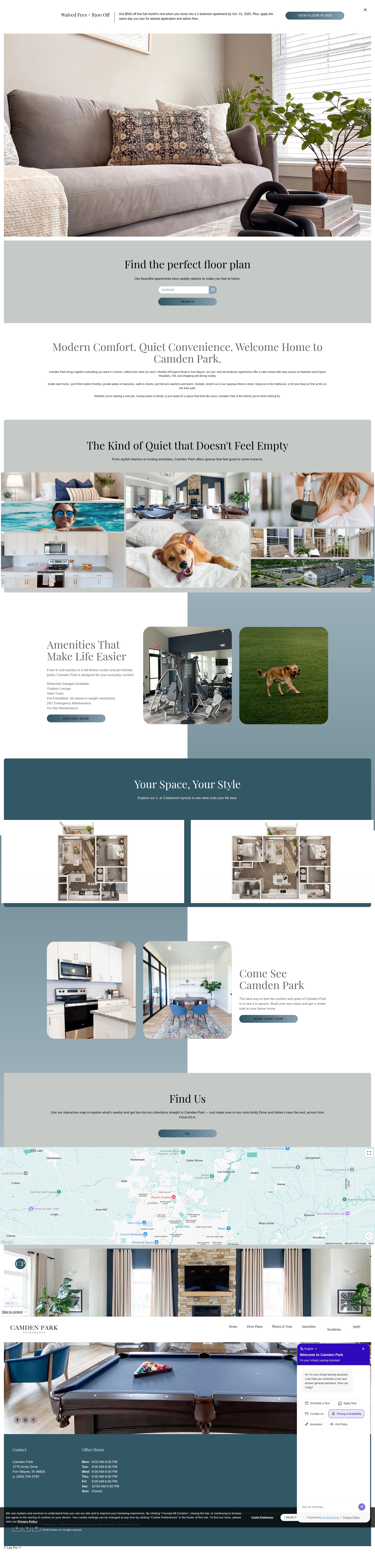 Screenshot of camdenparkliving.com