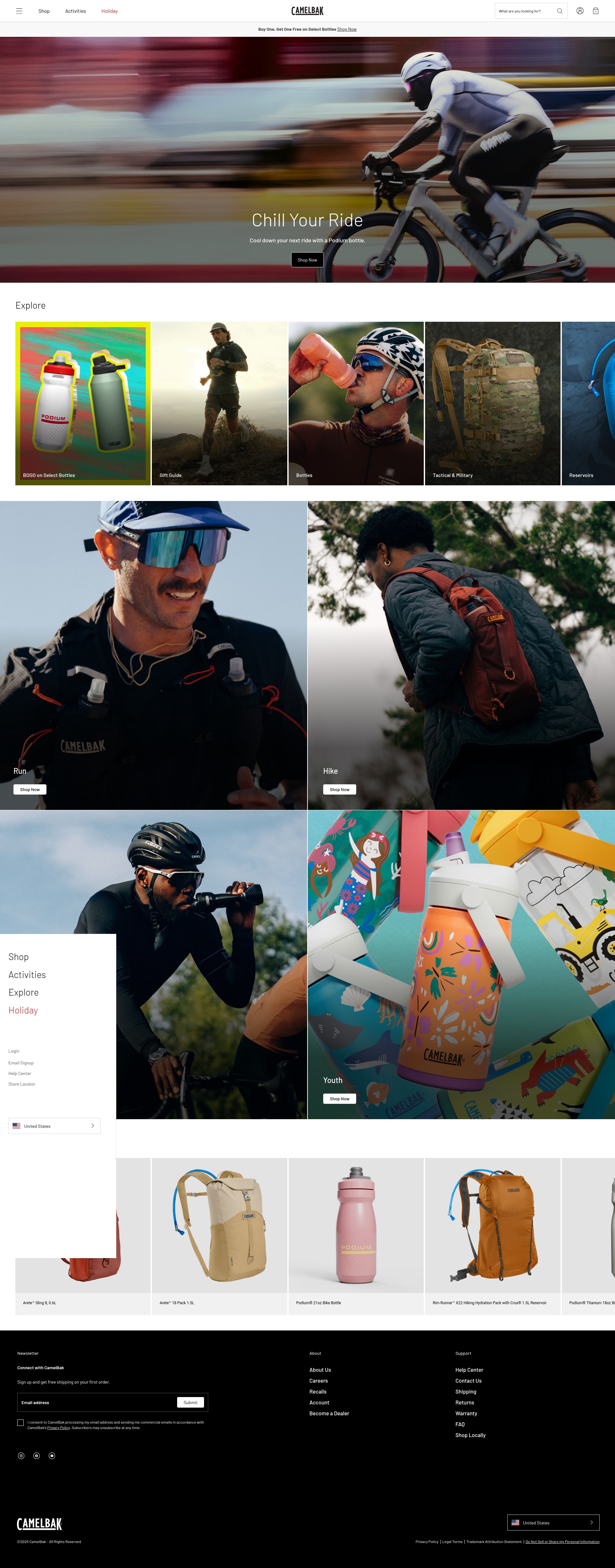 Screenshot of camelbak.com