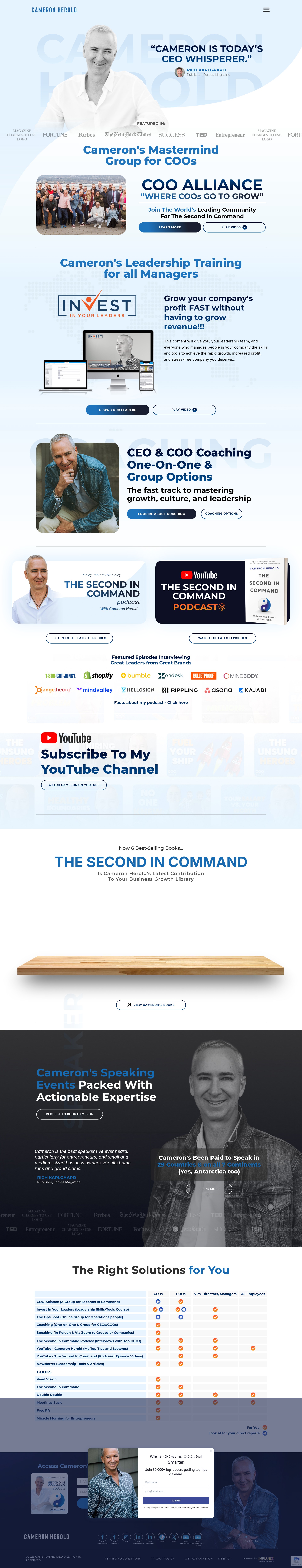 Screenshot of cameronherold.com