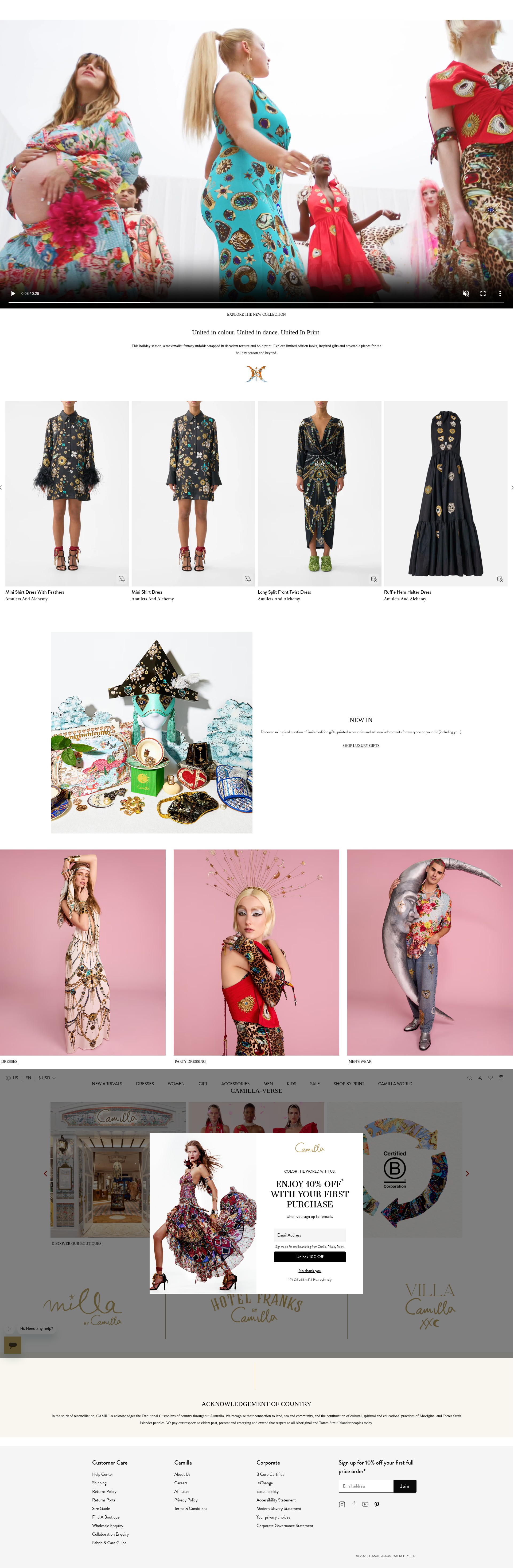 Screenshot of camilla.com