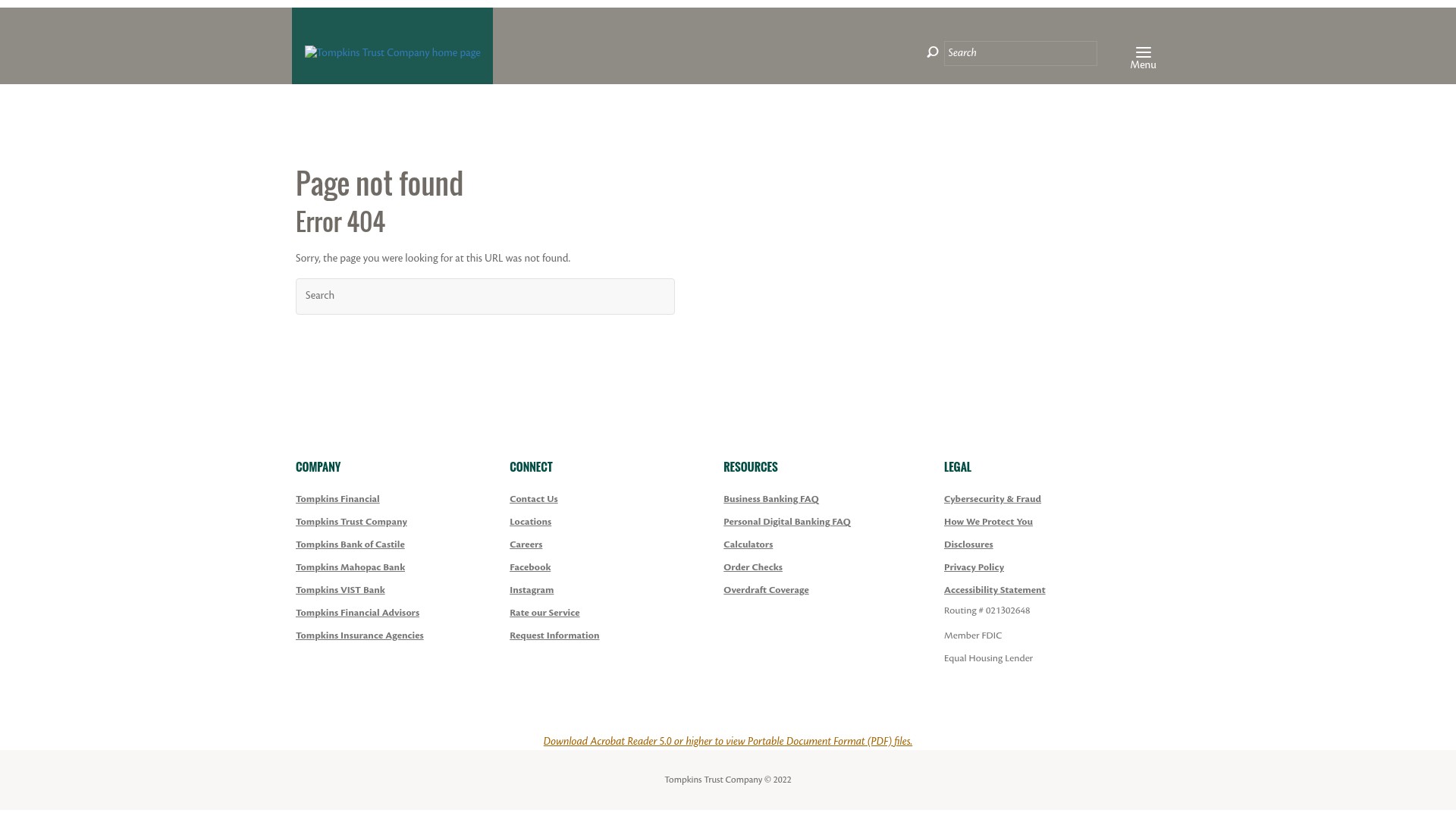 Screenshot of campaigns.tompkinsbank.com