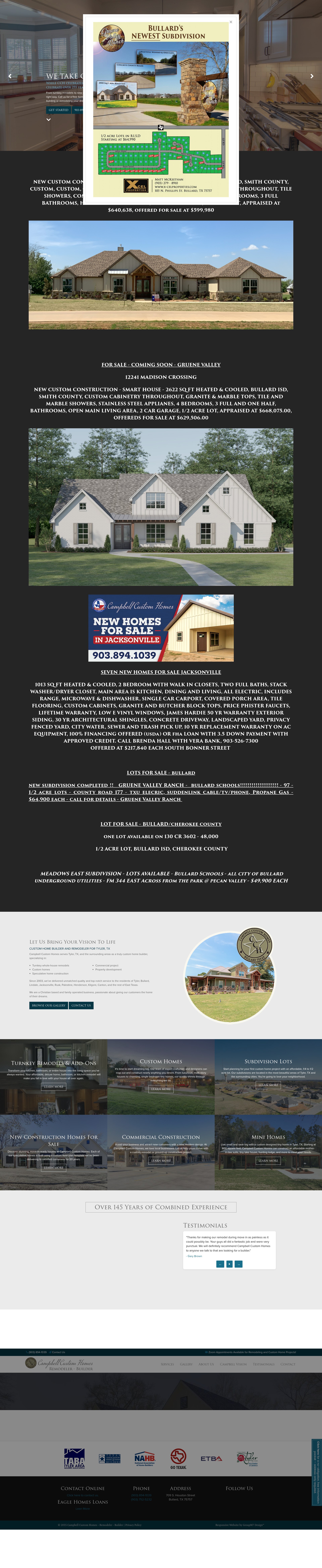 Screenshot of campbellcustomhomes.org